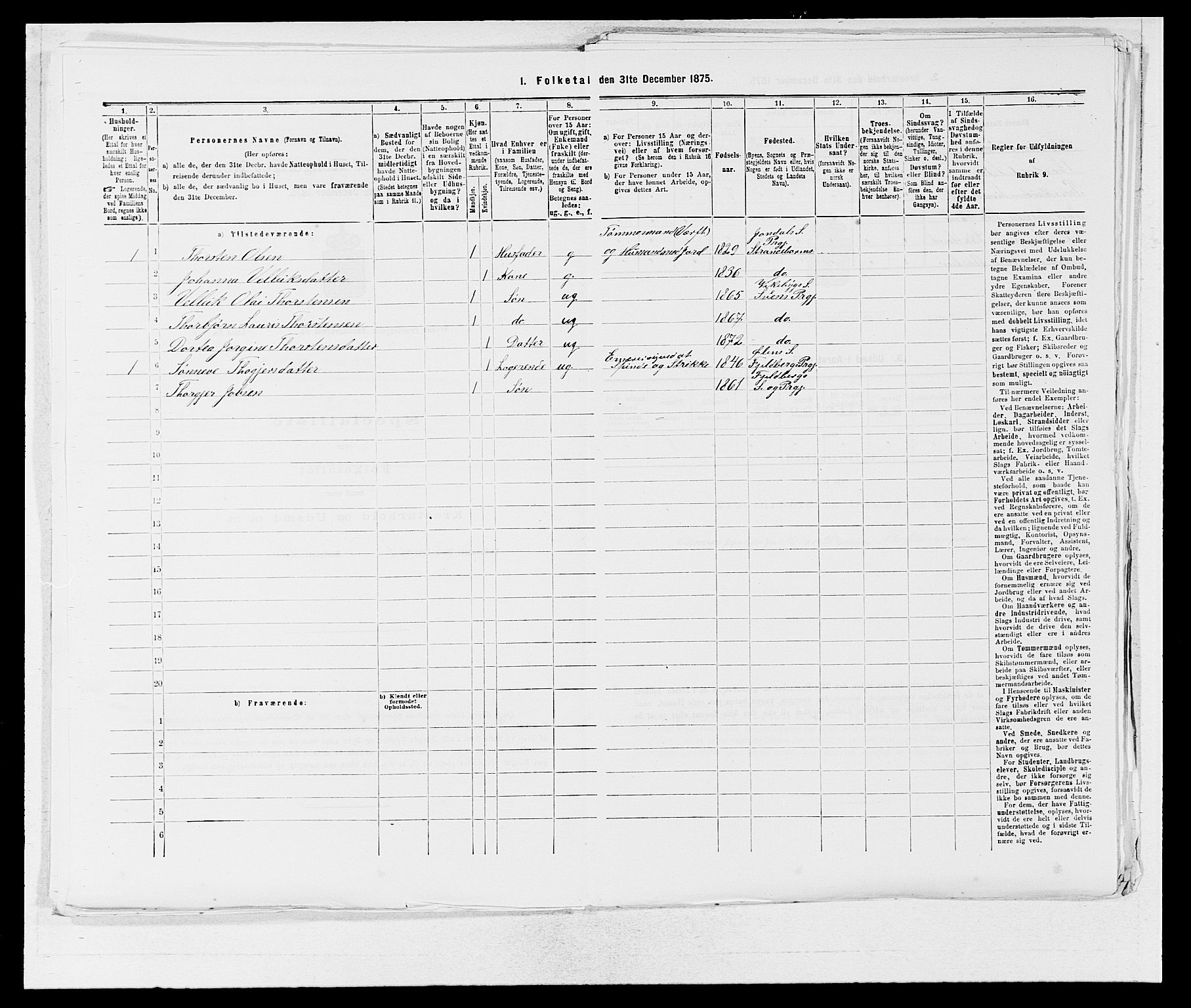 SAB, 1875 census for 1216P Sveio, 1875, p. 75