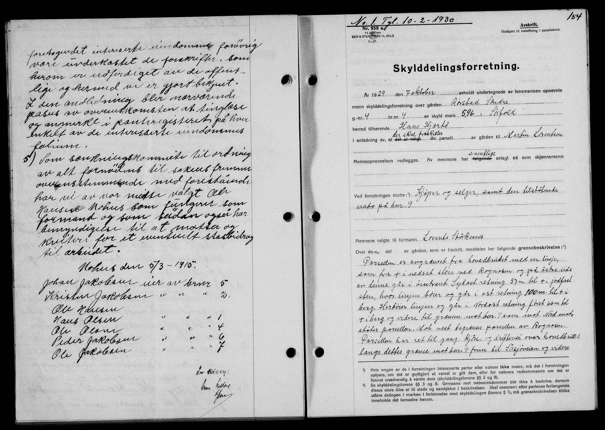 Salten sorenskriveri, SAT/A-4578/1/2/2C/L0058: Mortgage book no. 48, 1929-1930, Deed date: 10.02.1930