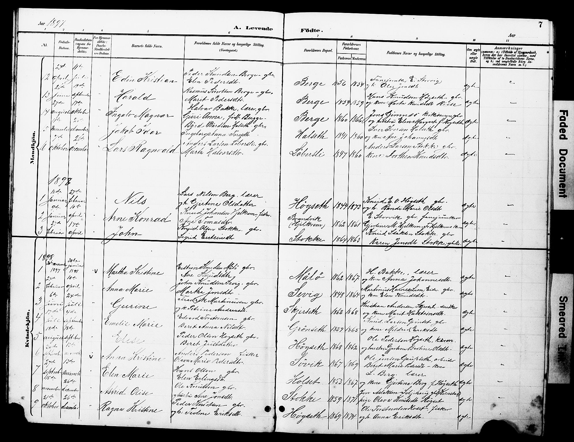 Ministerialprotokoller, klokkerbøker og fødselsregistre - Møre og Romsdal, AV/SAT-A-1454/585/L0973: Parish register (copy) no. 585C01, 1893-1930, p. 7