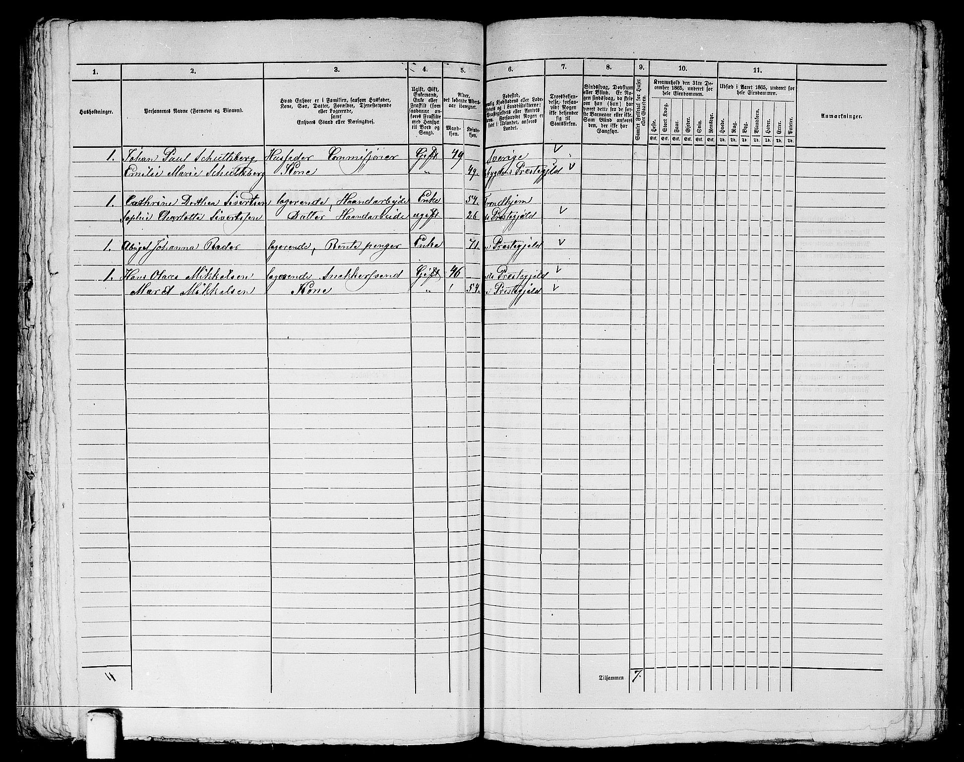 RA, 1865 census for Trondheim, 1865, p. 1326