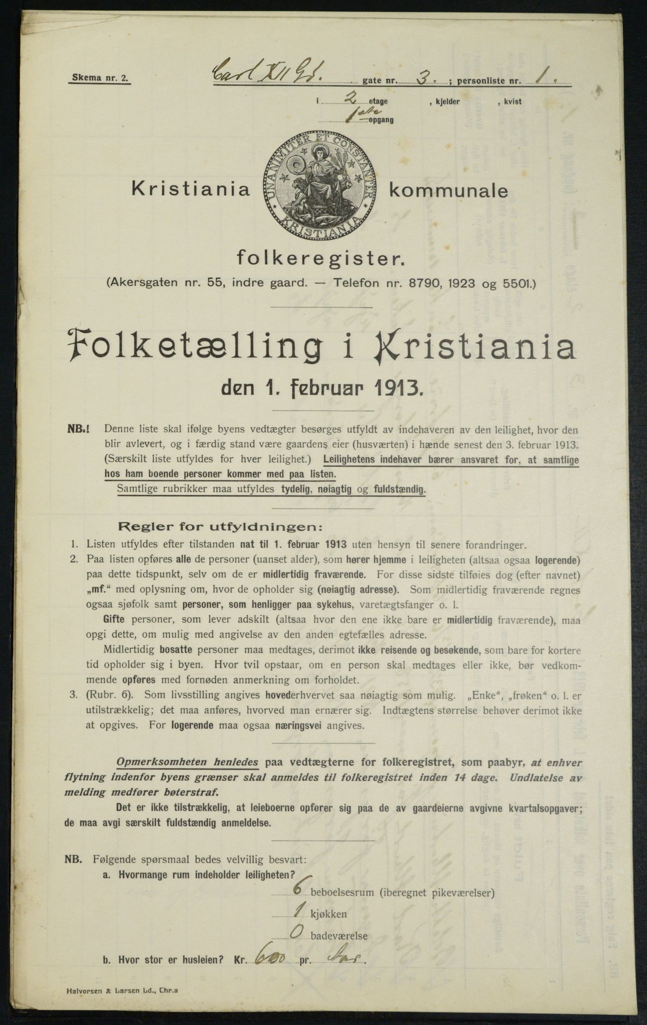 OBA, Municipal Census 1913 for Kristiania, 1913, p. 48022