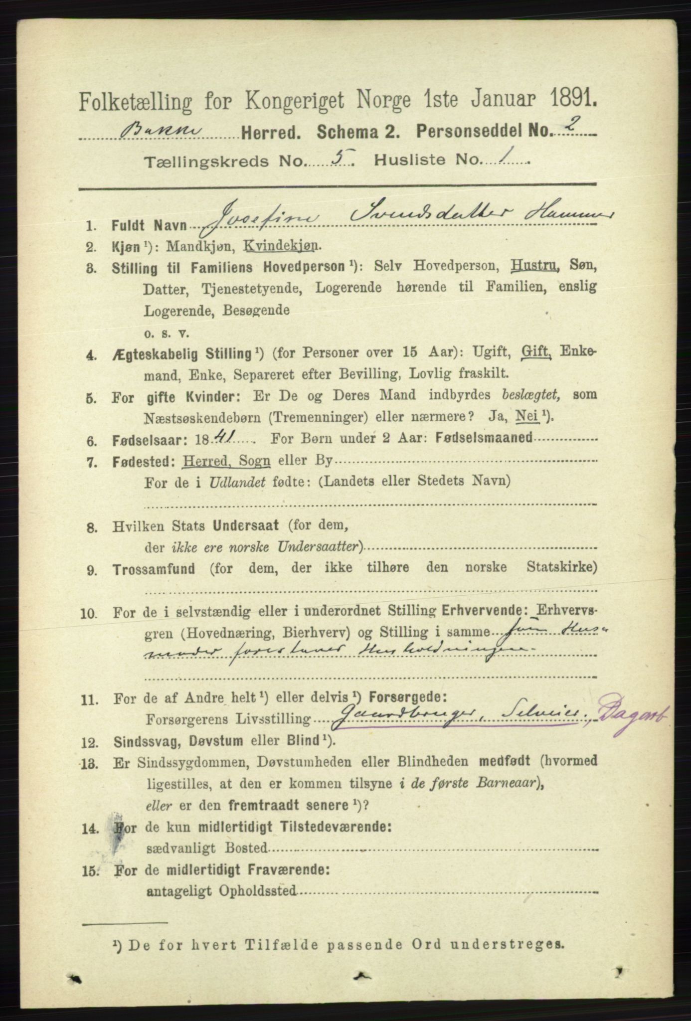 RA, 1891 census for 1045 Bakke, 1891, p. 1080