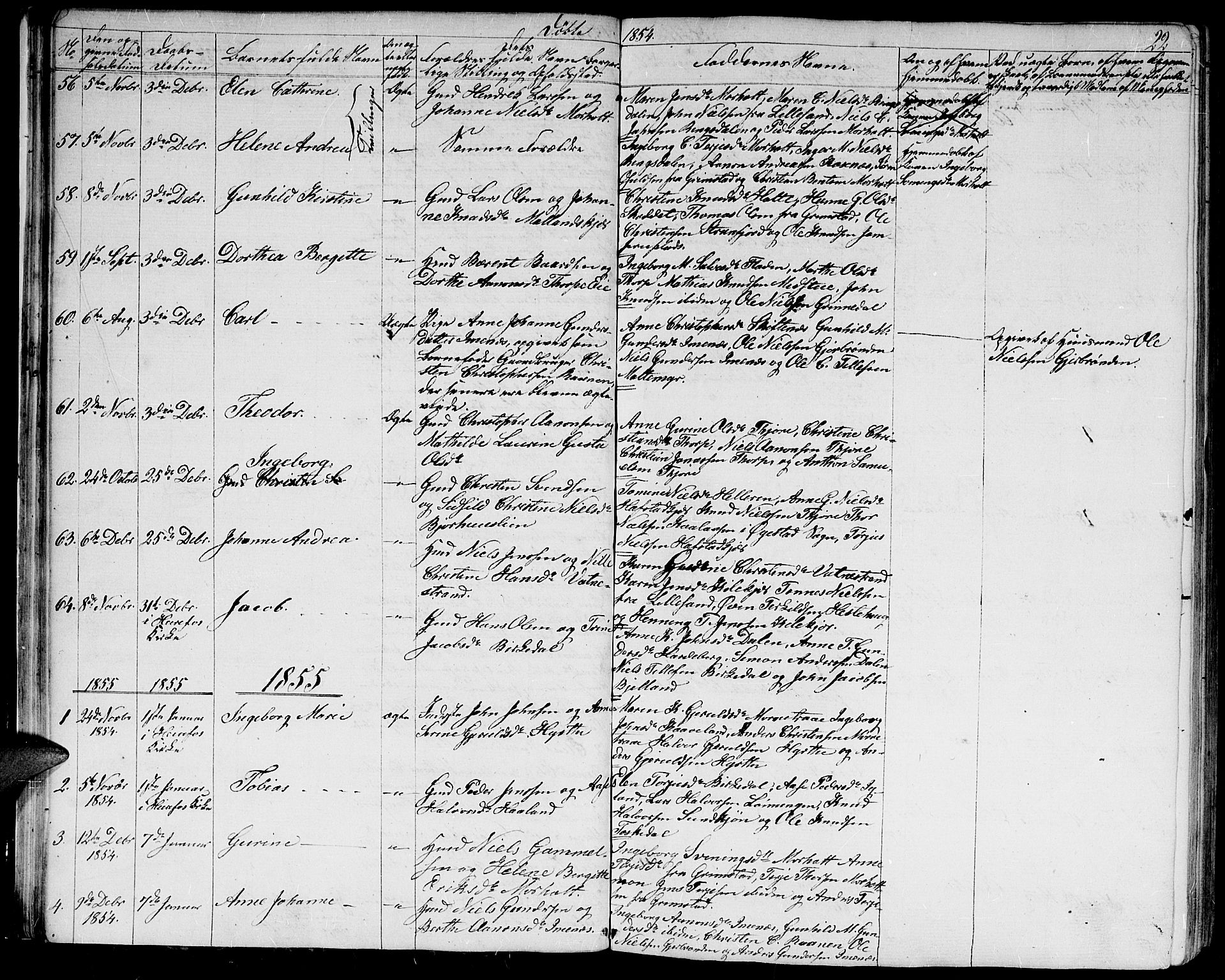 Hommedal sokneprestkontor, AV/SAK-1111-0023/F/Fb/Fbb/L0005: Parish register (copy) no. B 5, 1850-1869, p. 22