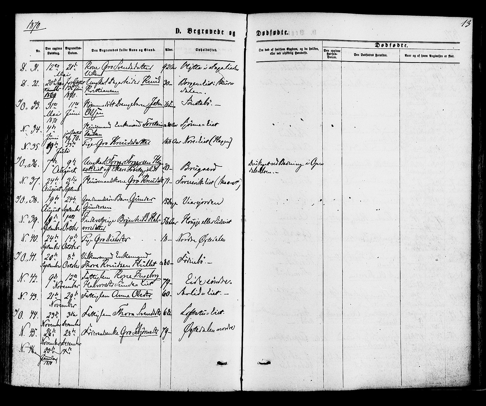 Nore kirkebøker, SAKO/A-238/F/Fa/L0004: Parish register (official) no. I 4, 1867-1877, p. 13