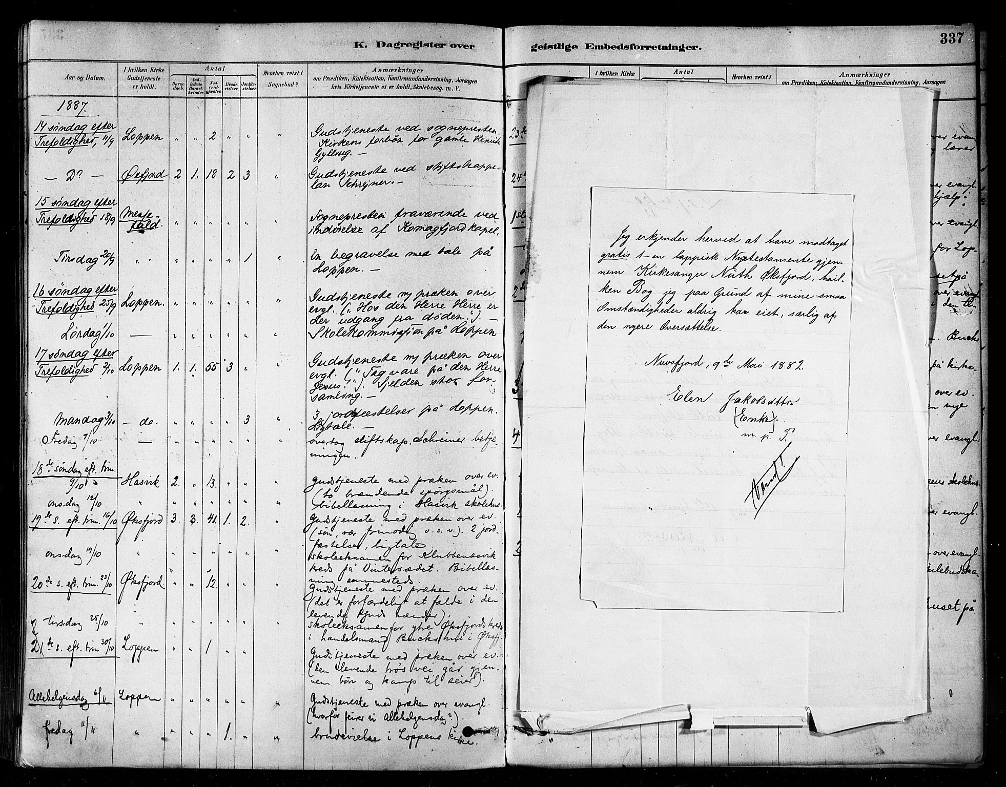 Loppa sokneprestkontor, SATØ/S-1339/H/Ha/L0006kirke: Parish register (official) no. 6, 1879-1895, p. 337