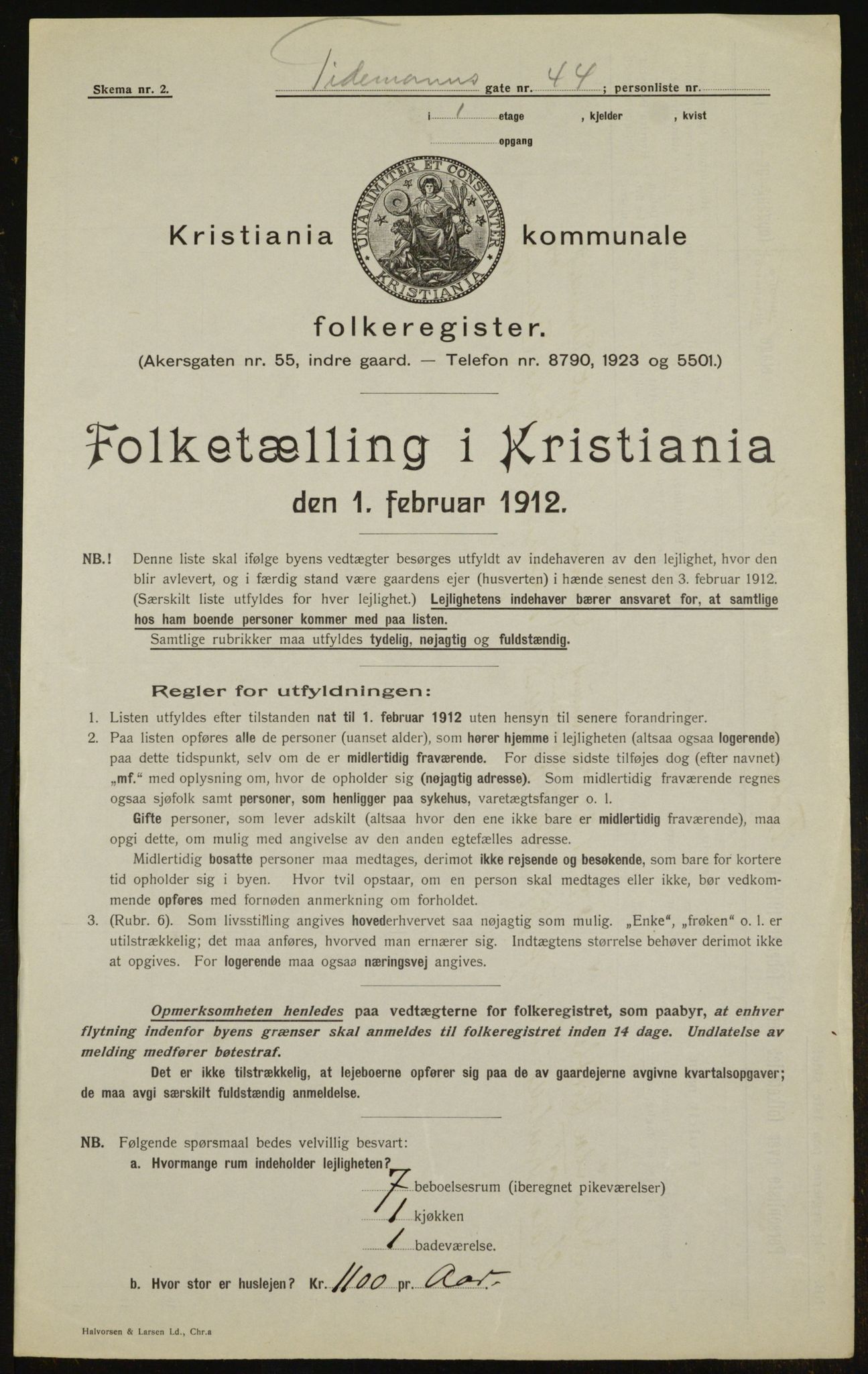 OBA, Municipal Census 1912 for Kristiania, 1912, p. 111505