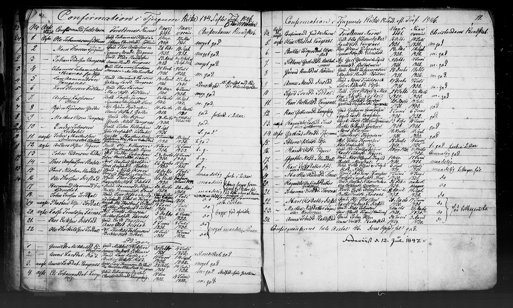 Leikanger sokneprestembete, SAB/A-81001: Curate's parish register no. A 2, 1840-1847, p. 11