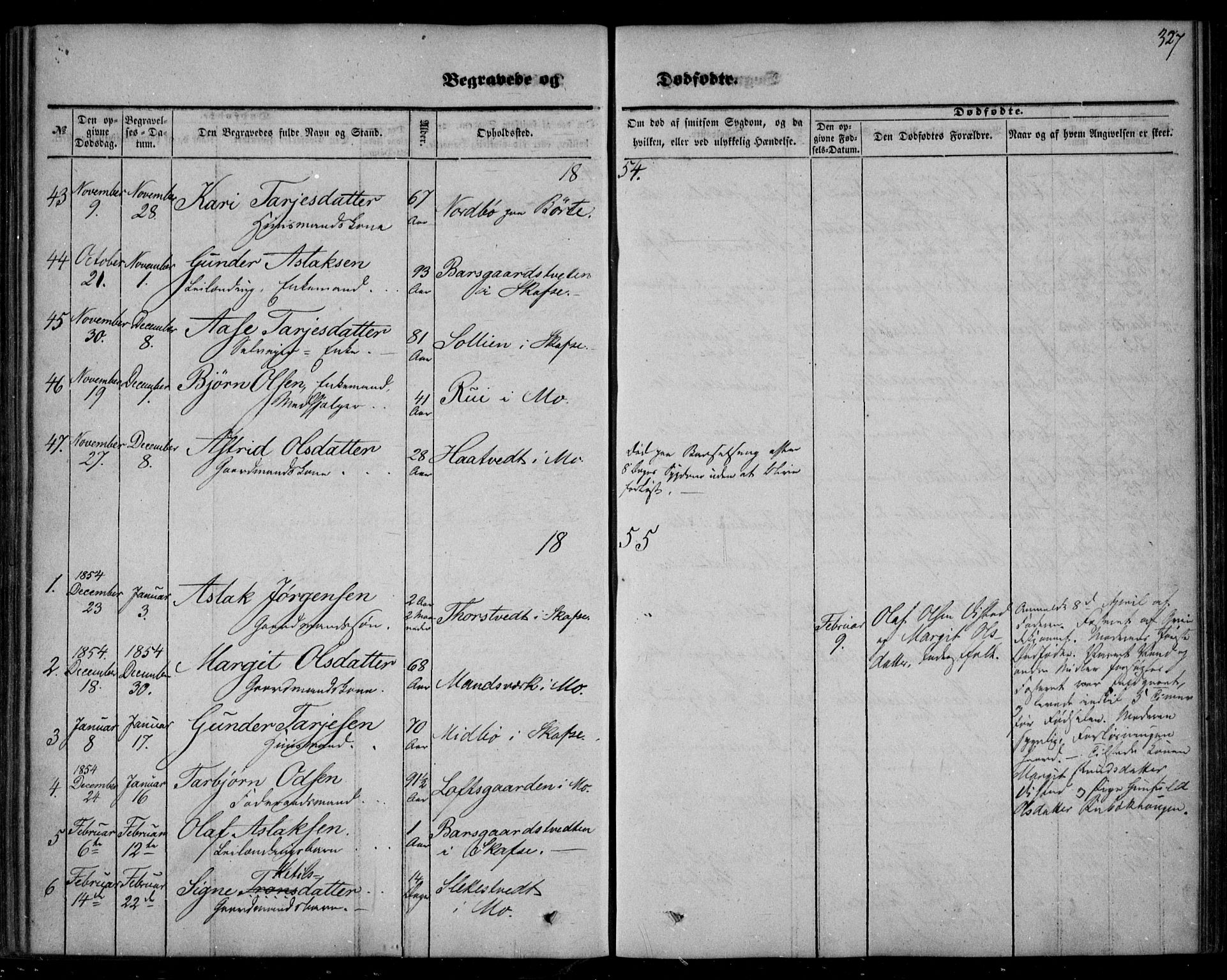 Mo kirkebøker, SAKO/A-286/F/Fa/L0005: Parish register (official) no. I 5, 1844-1864, p. 327