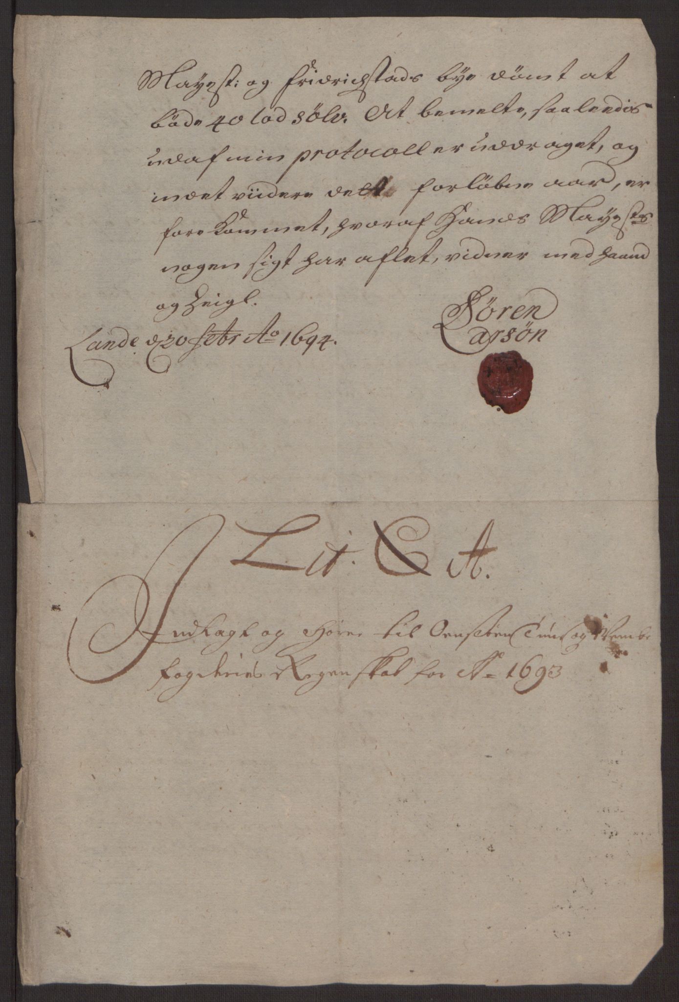 Rentekammeret inntil 1814, Reviderte regnskaper, Fogderegnskap, RA/EA-4092/R03/L0120: Fogderegnskap Onsøy, Tune, Veme og Åbygge fogderi, 1692-1693, p. 246