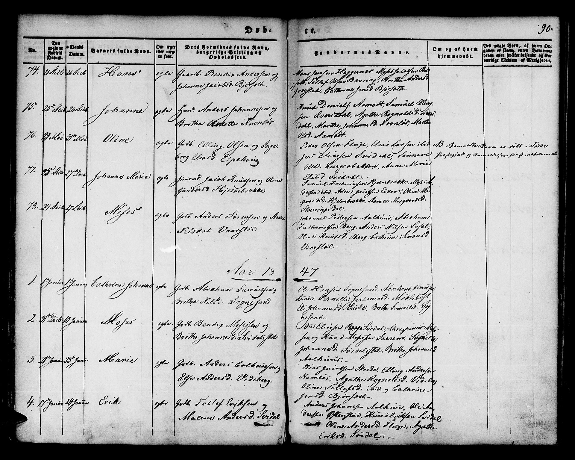 Jølster sokneprestembete, AV/SAB-A-80701/H/Haa/Haaa/L0009: Parish register (official) no. A 9, 1833-1848, p. 90