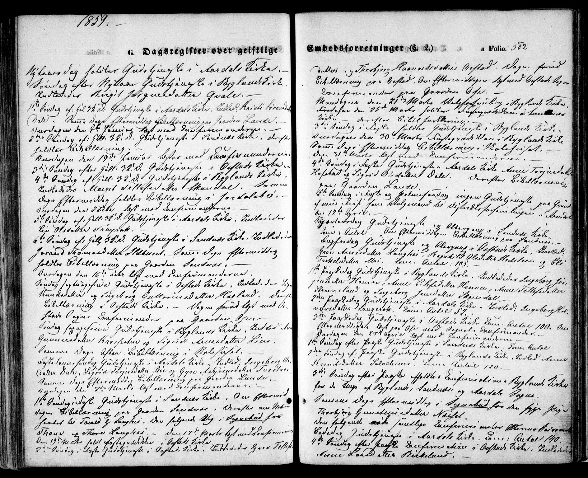 Bygland sokneprestkontor, SAK/1111-0006/F/Fa/Fab/L0005: Parish register (official) no. A 5, 1859-1873, p. 502