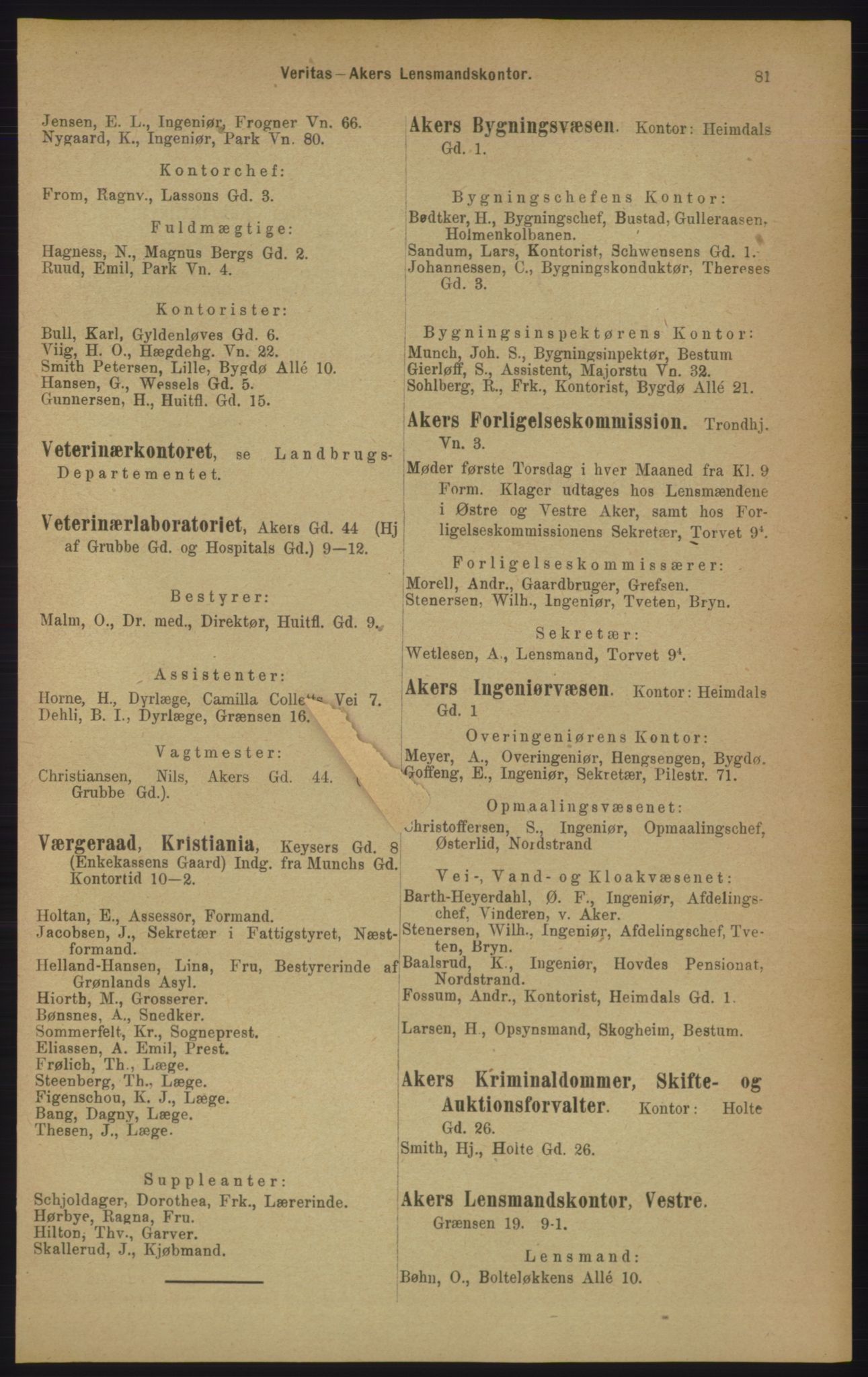 Kristiania/Oslo adressebok, PUBL/-, 1906, p. 81
