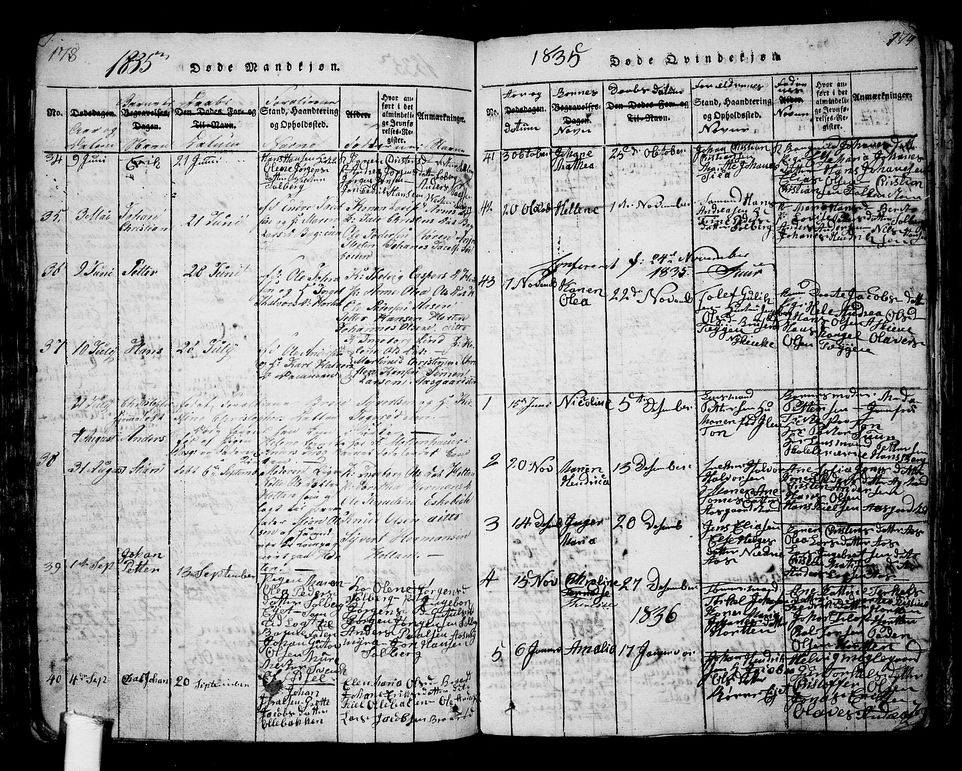 Borre kirkebøker, AV/SAKO-A-338/G/Ga/L0001: Parish register (copy) no. I 1, 1815-1851, p. 178-179