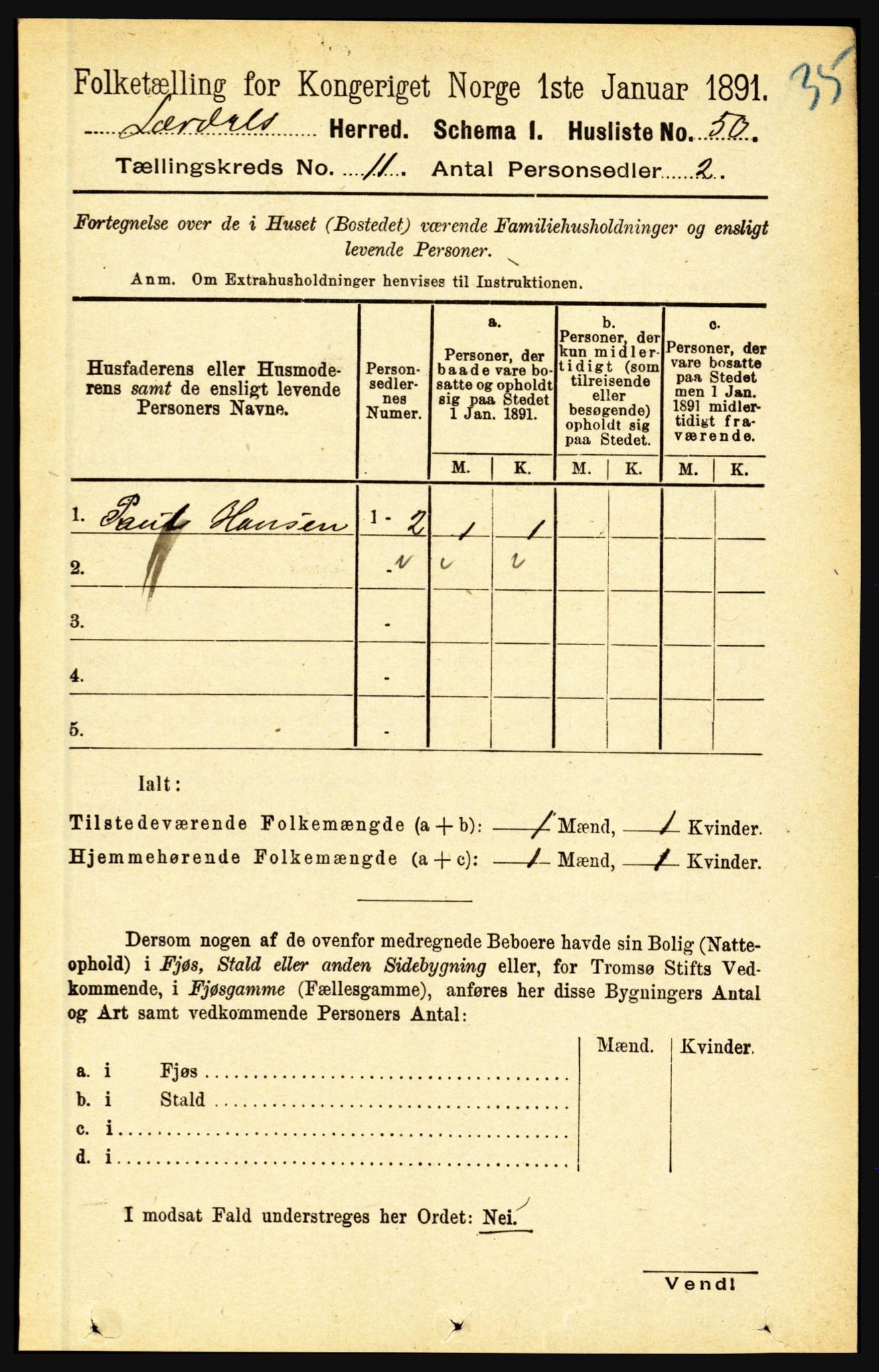 RA, 1891 census for 1422 Lærdal, 1891, p. 2146