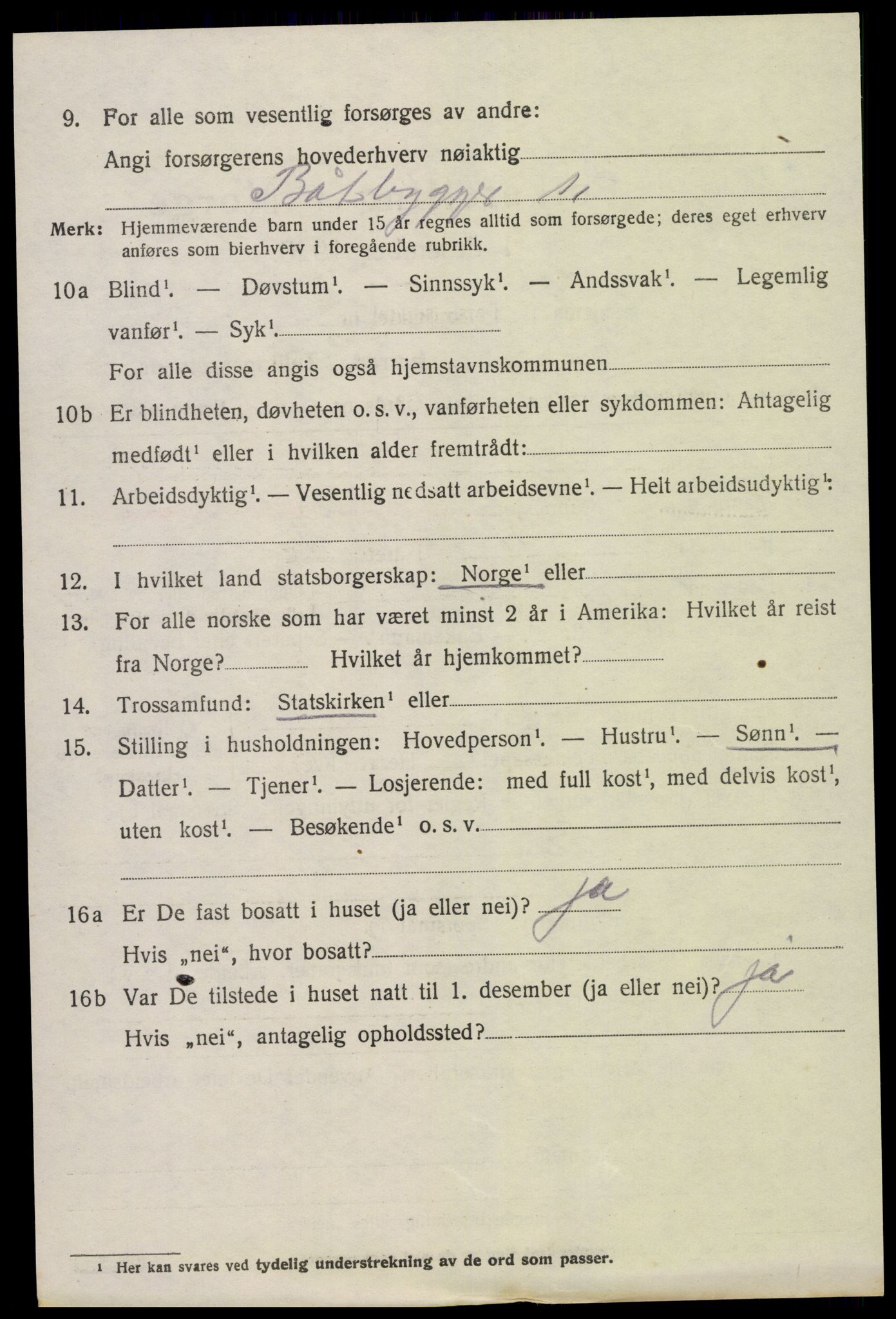 SAK, 1920 census for Øyestad, 1920, p. 6207