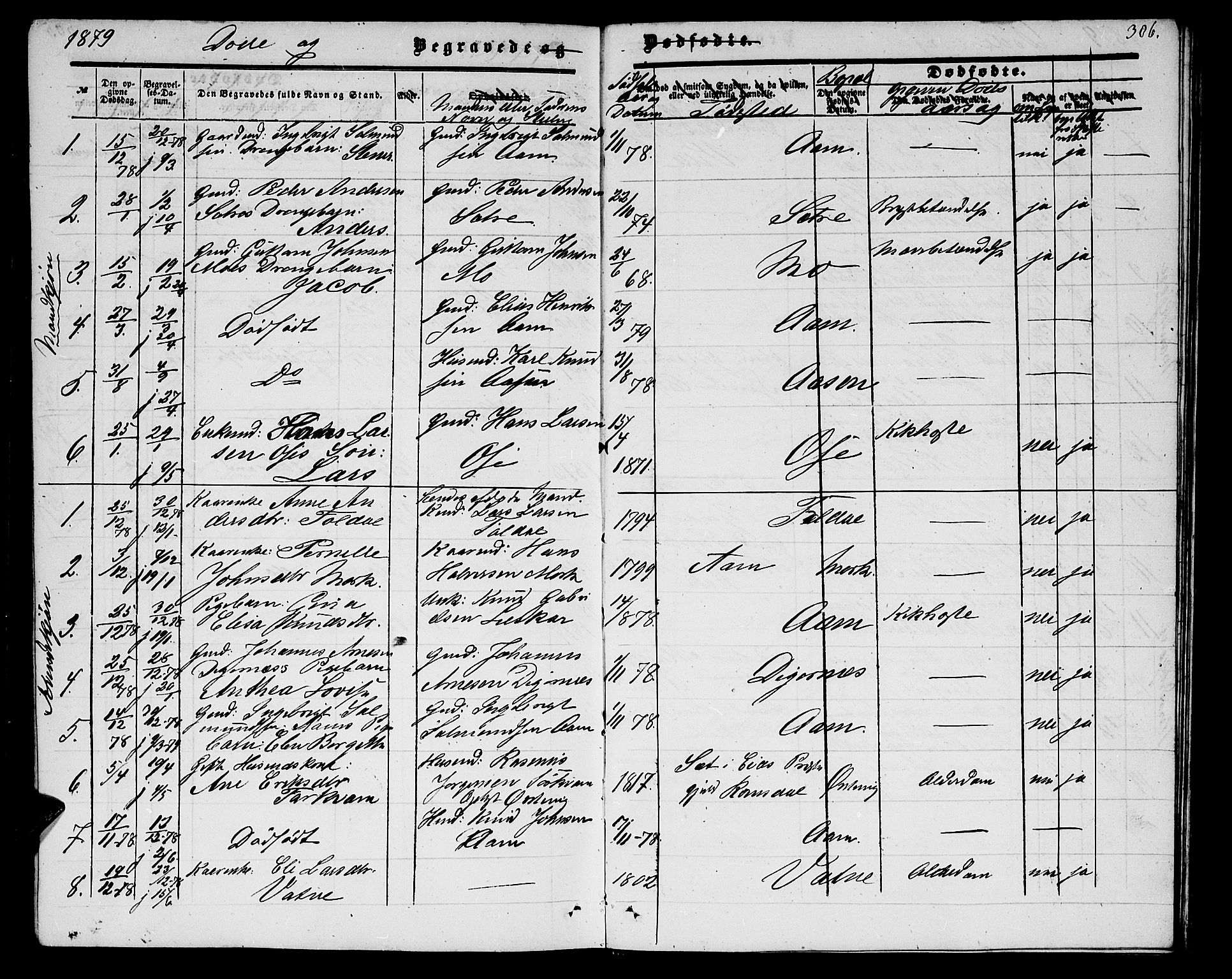 Ministerialprotokoller, klokkerbøker og fødselsregistre - Møre og Romsdal, AV/SAT-A-1454/513/L0188: Parish register (copy) no. 513C02, 1865-1882, p. 306