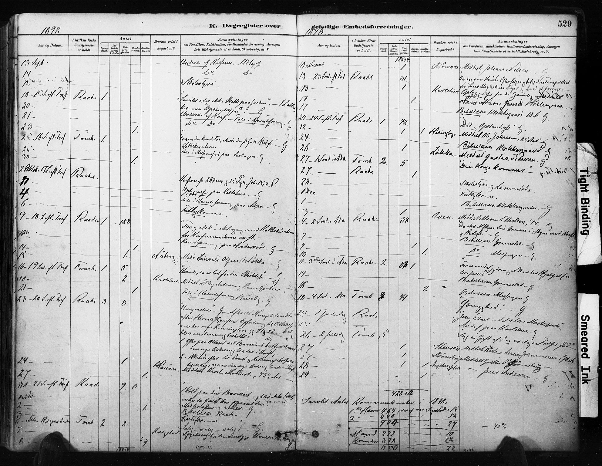 Råde prestekontor kirkebøker, AV/SAO-A-2009/F/Fa/L0007: Parish register (official) no. 7, 1878-1902, p. 529