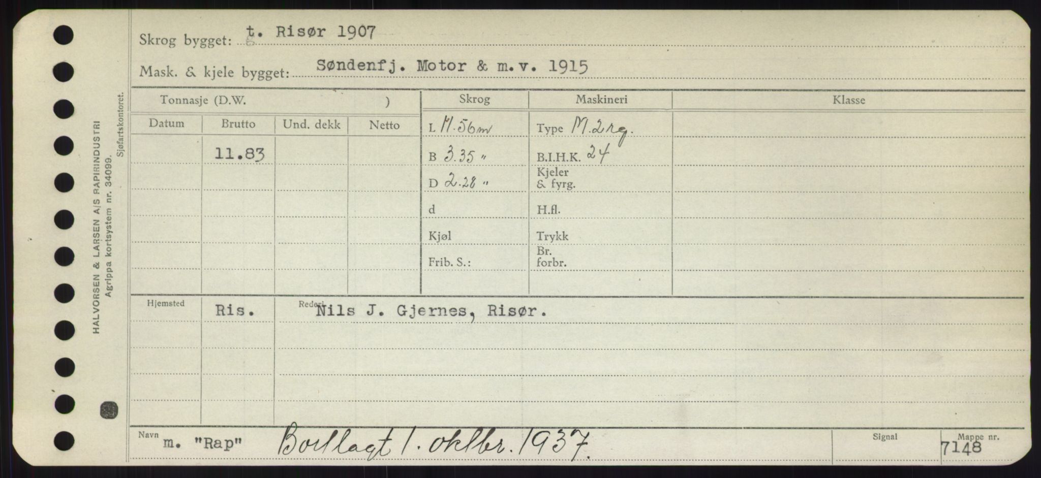 Sjøfartsdirektoratet med forløpere, Skipsmålingen, RA/S-1627/H/Hd/L0030: Fartøy, Q-Riv, p. 243