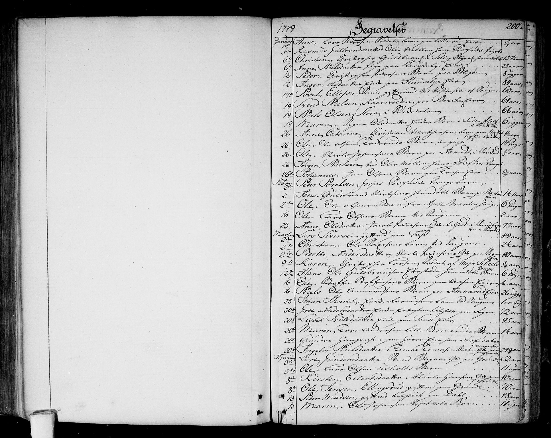 Aker prestekontor kirkebøker, SAO/A-10861/F/L0008: Parish register (official) no. 8, 1749-1765, p. 200