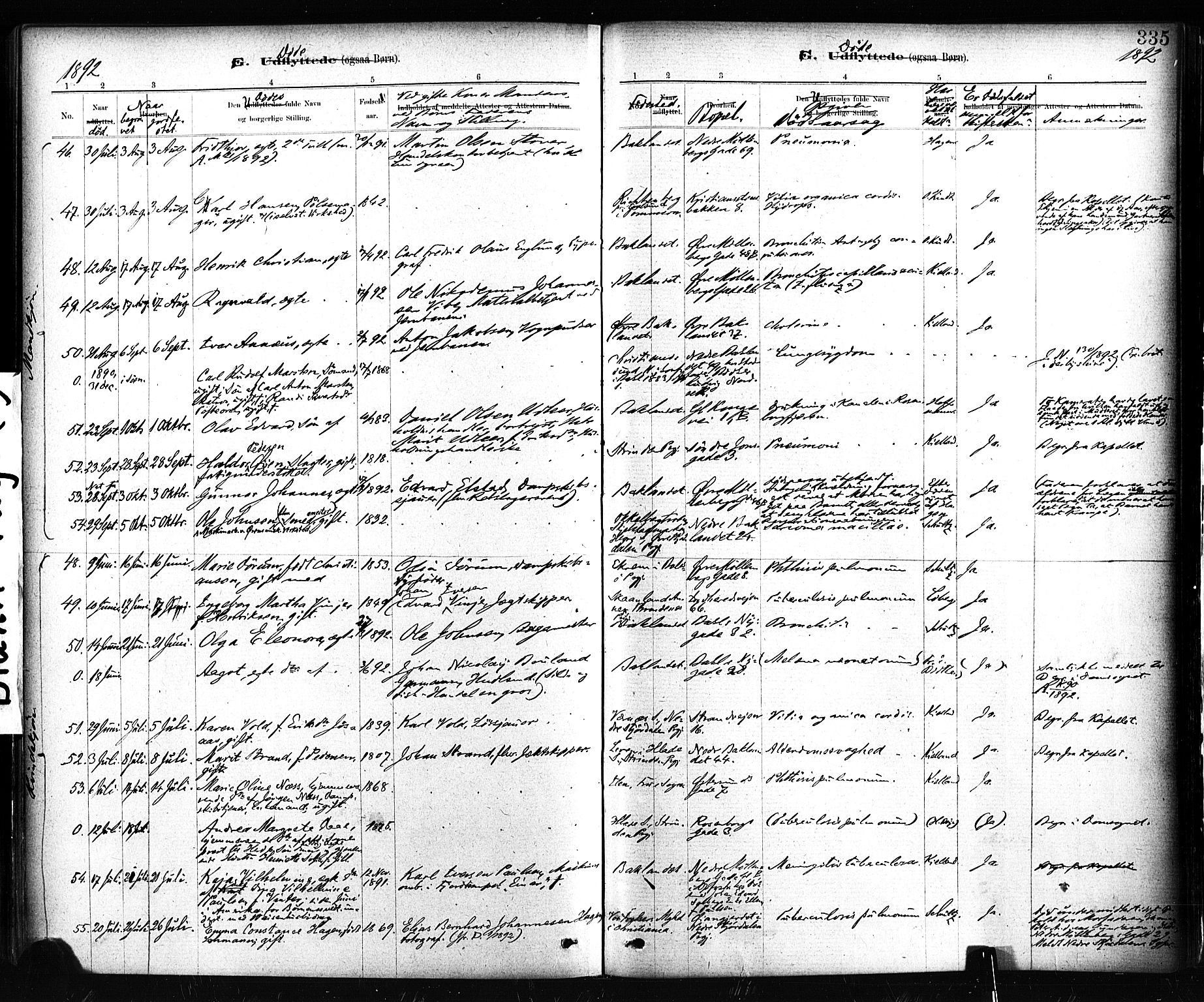 Ministerialprotokoller, klokkerbøker og fødselsregistre - Sør-Trøndelag, AV/SAT-A-1456/604/L0189: Parish register (official) no. 604A10, 1878-1892, p. 335