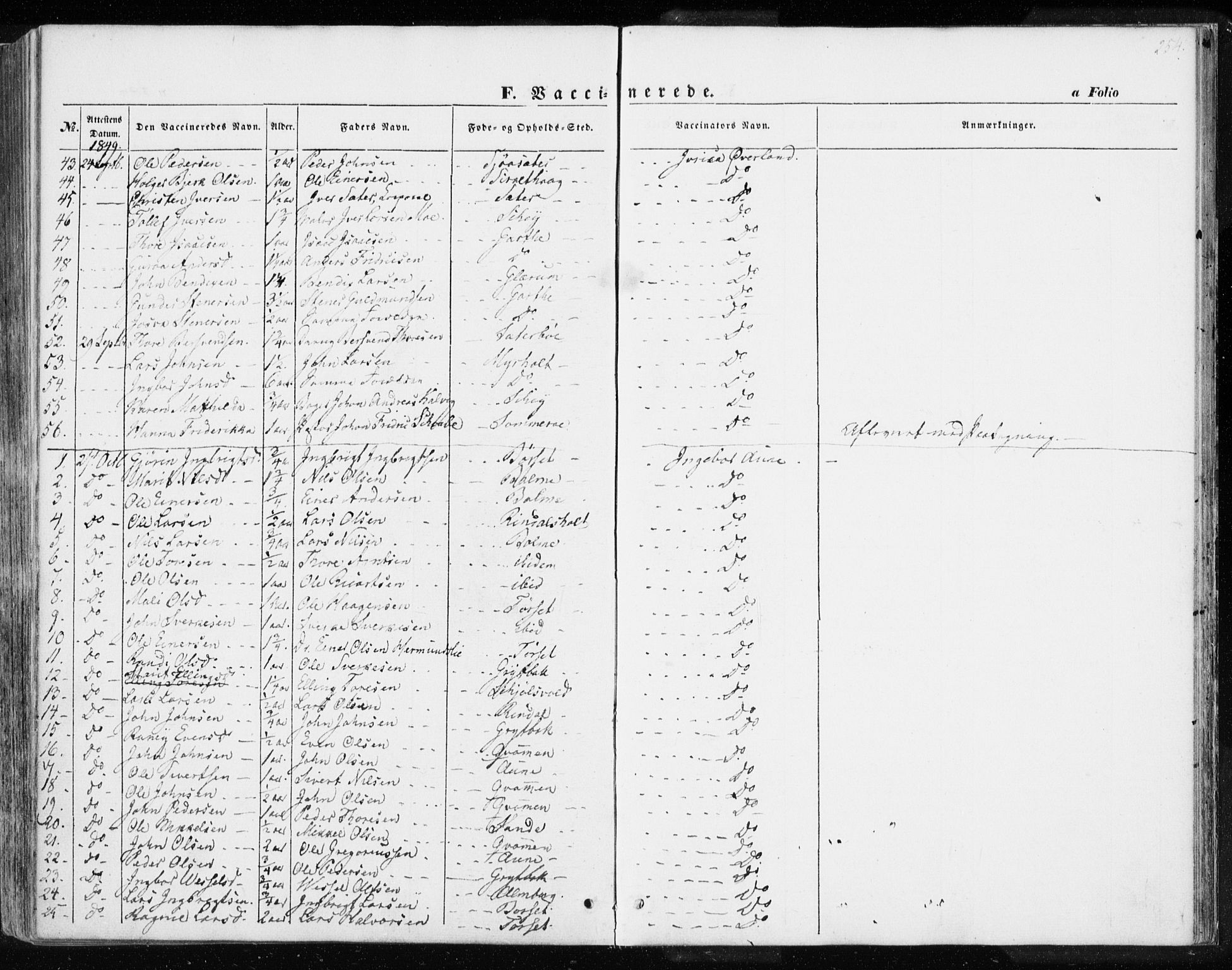 Ministerialprotokoller, klokkerbøker og fødselsregistre - Møre og Romsdal, AV/SAT-A-1454/595/L1043: Parish register (official) no. 595A05, 1843-1851, p. 254
