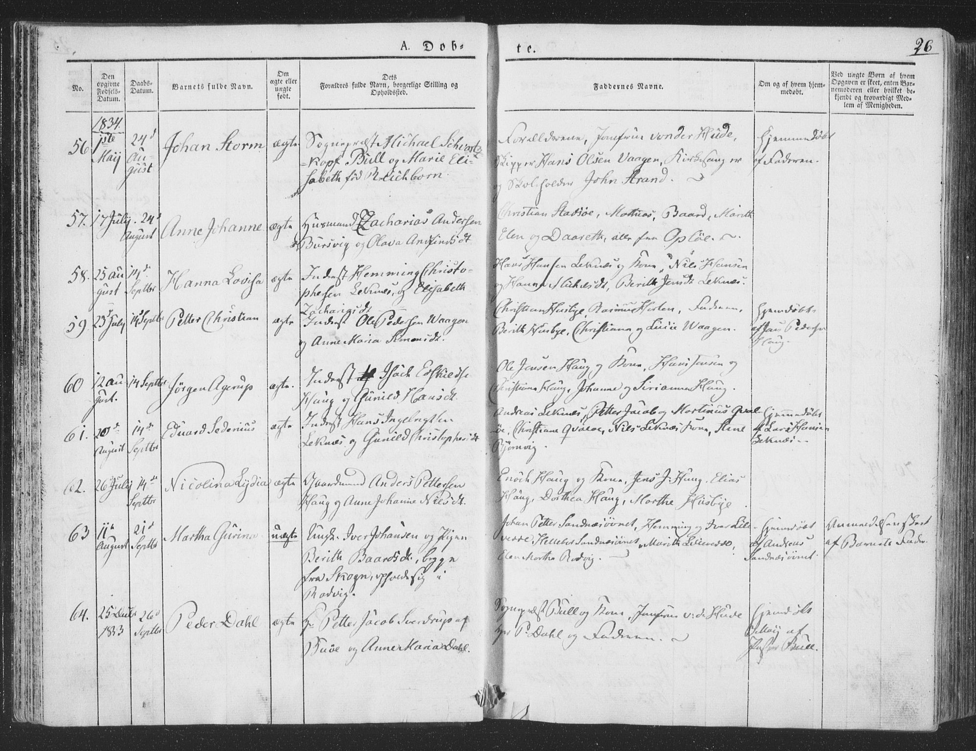 Ministerialprotokoller, klokkerbøker og fødselsregistre - Nord-Trøndelag, SAT/A-1458/780/L0639: Parish register (official) no. 780A04, 1830-1844, p. 26