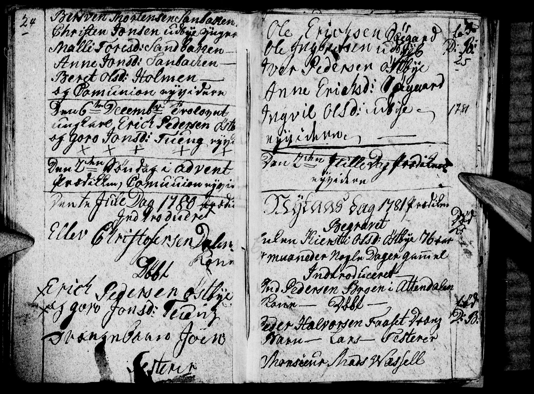 Tynset prestekontor, SAH/PREST-058/H/Ha/Haa/L0012: Parish register (official) no. 12, 1780-1784, p. 24-25