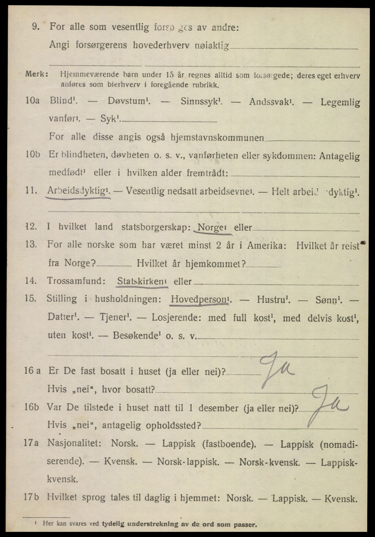 SAT, 1920 census for Meløy, 1920, p. 3632