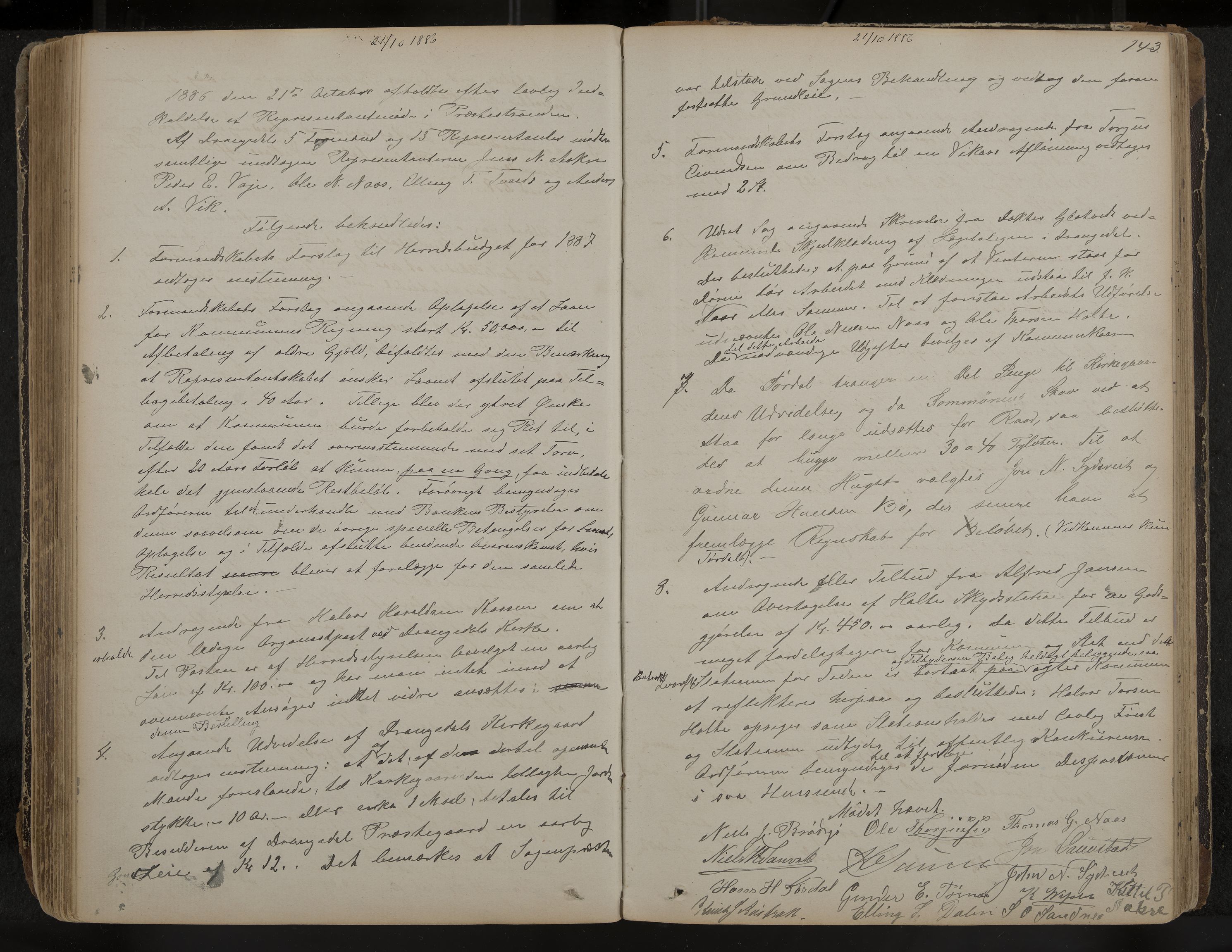 Drangedal formannskap og sentraladministrasjon, IKAK/0817021/A/L0002: Møtebok, 1870-1892, p. 143
