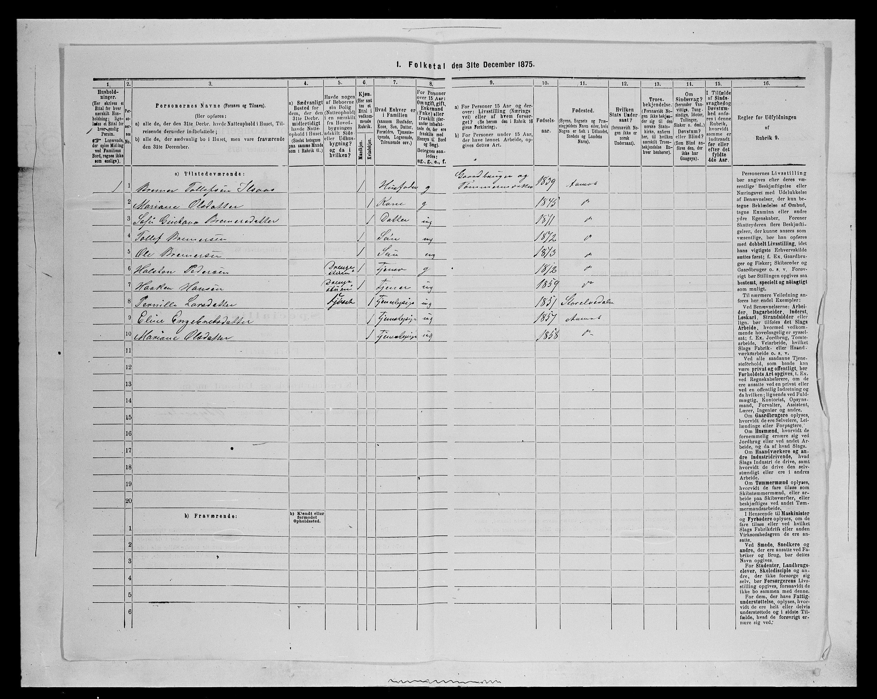 SAH, 1875 census for 0429P Åmot, 1875, p. 459