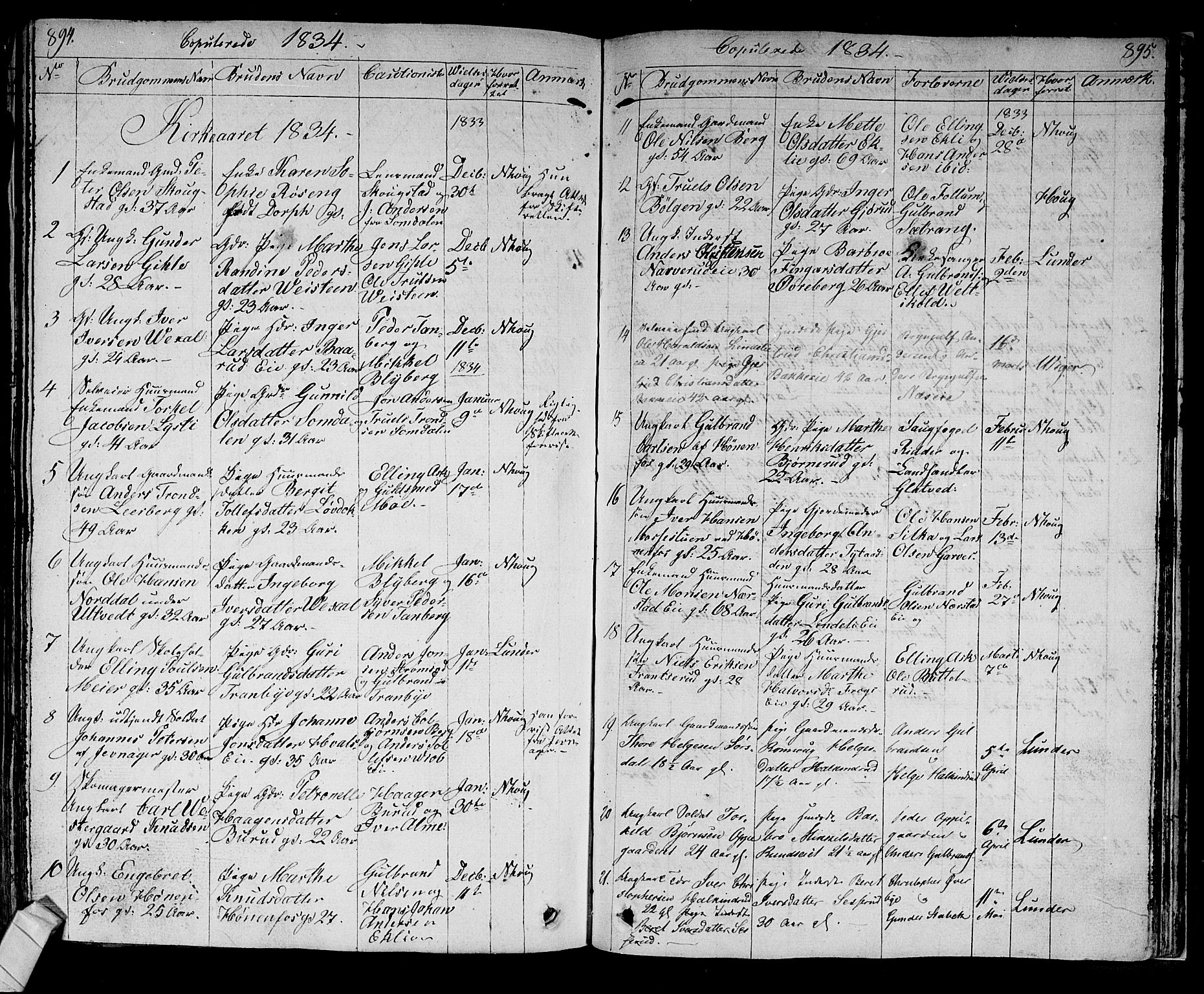 Norderhov kirkebøker, SAKO/A-237/F/Fa/L0009: Parish register (official) no. 9, 1819-1837, p. 894-895