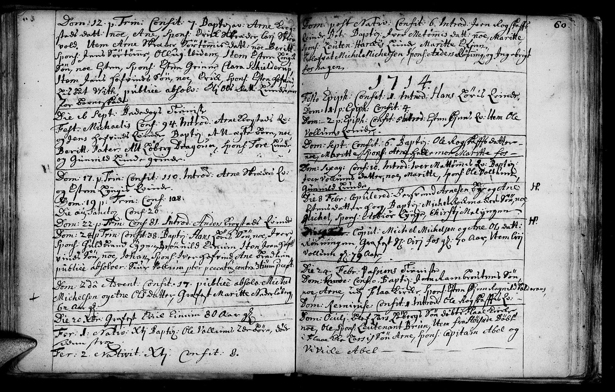 Ministerialprotokoller, klokkerbøker og fødselsregistre - Sør-Trøndelag, SAT/A-1456/692/L1101: Parish register (official) no. 692A01, 1690-1746, p. 60