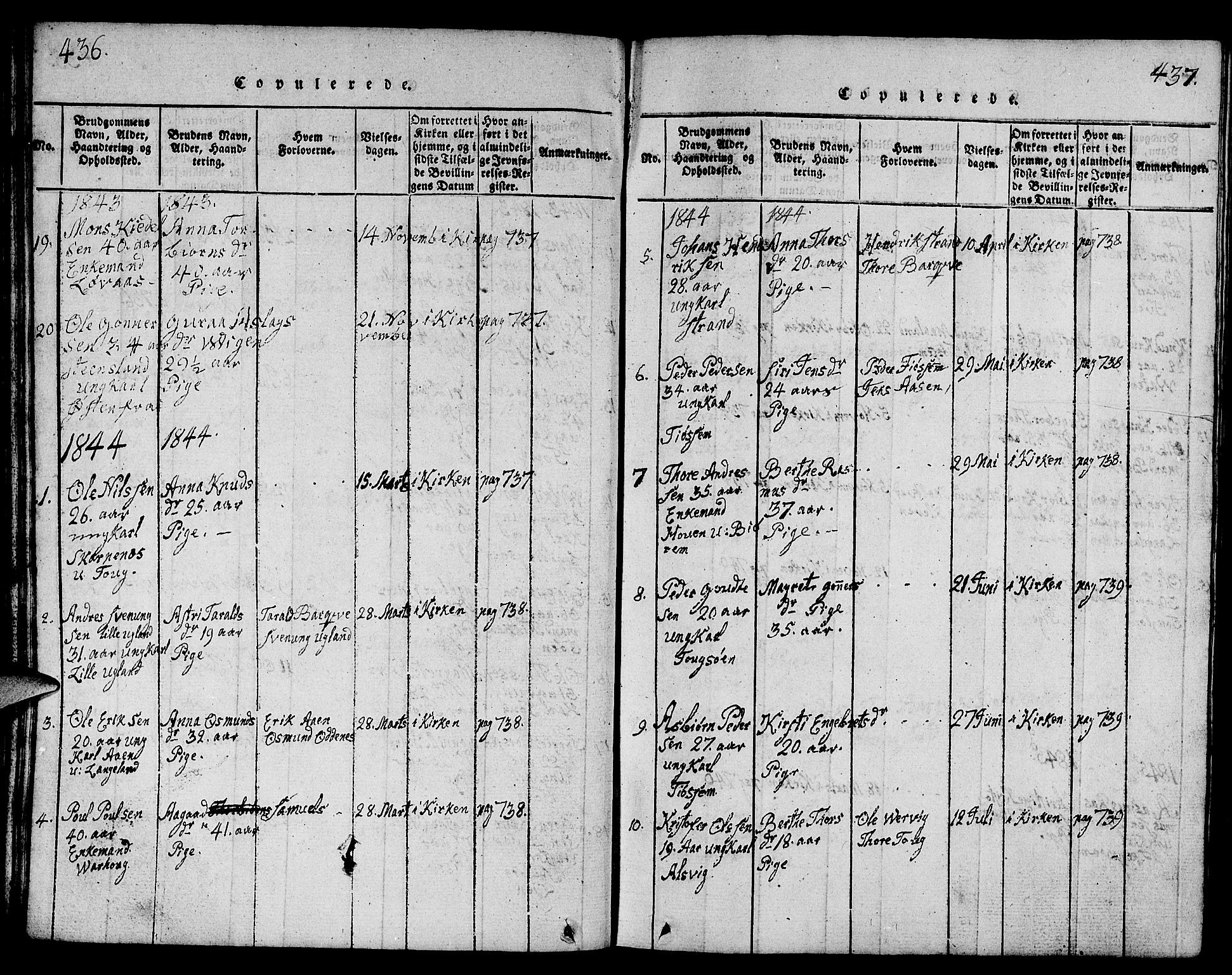 Strand sokneprestkontor, SAST/A-101828/H/Ha/Hab/L0001: Parish register (copy) no. B 1, 1816-1854, p. 436-437