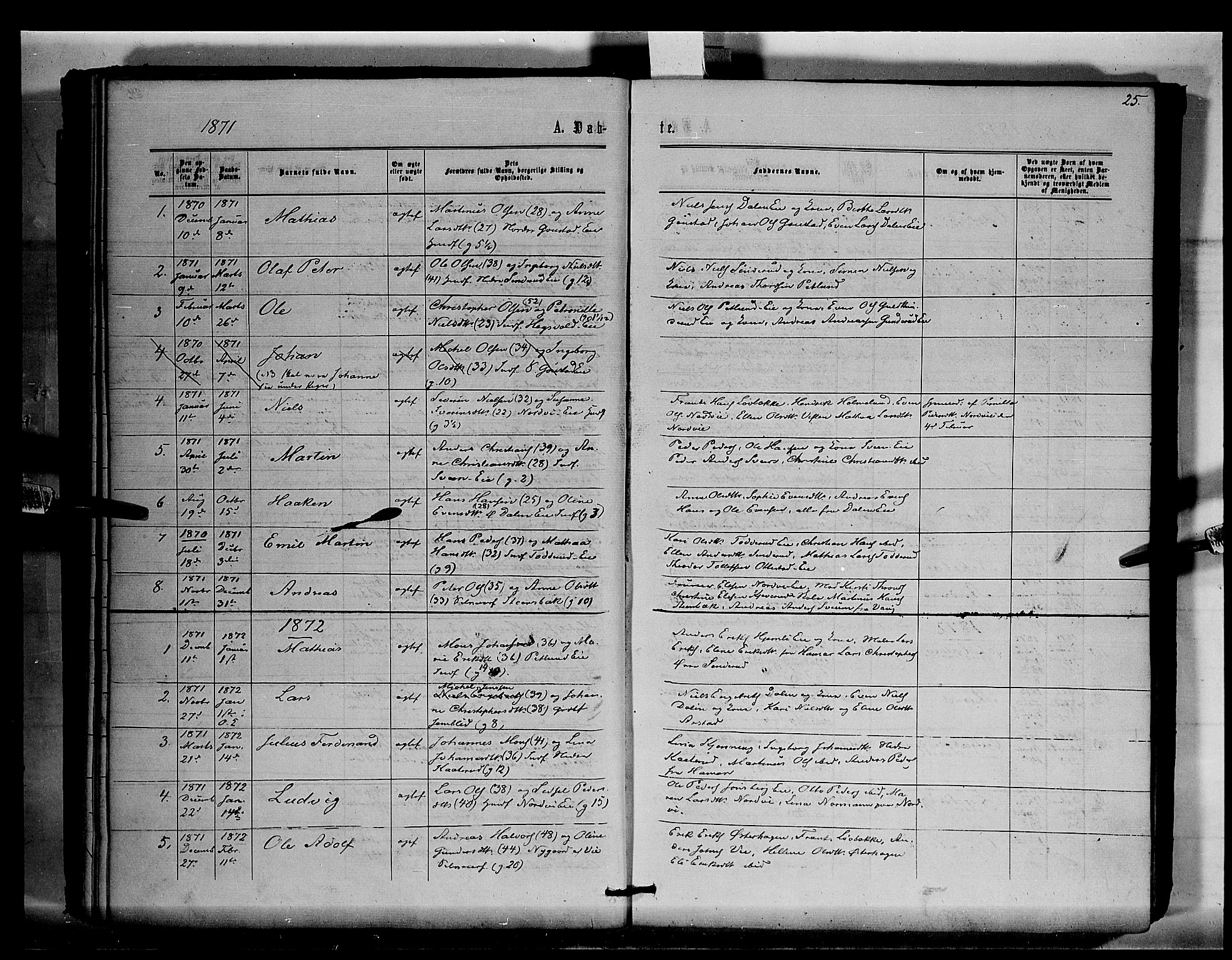 Stange prestekontor, SAH/PREST-002/K/L0015: Parish register (official) no. 15, 1862-1879, p. 25