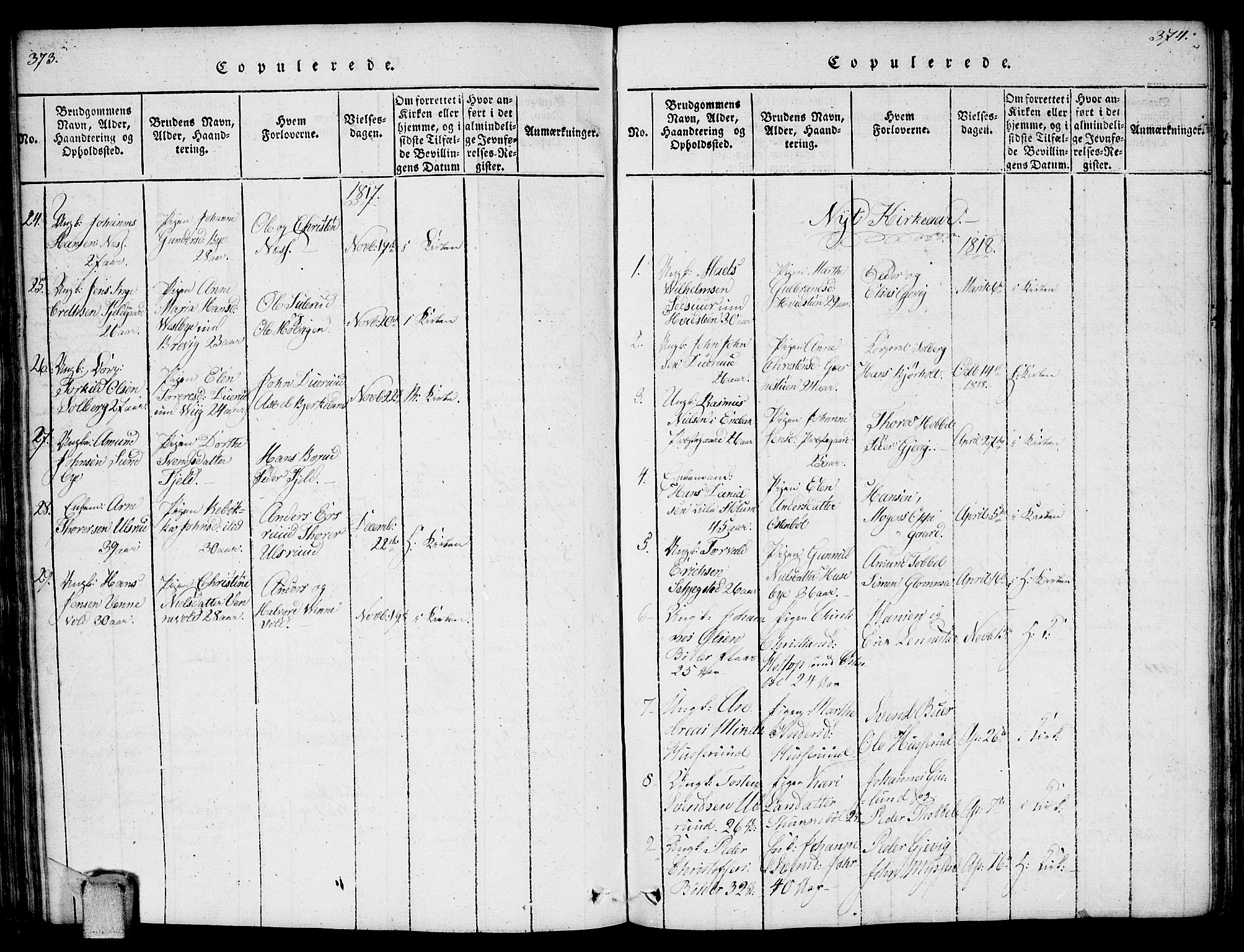 Enebakk prestekontor Kirkebøker, SAO/A-10171c/F/Fa/L0006: Parish register (official) no. I 6, 1815-1832, p. 373-374