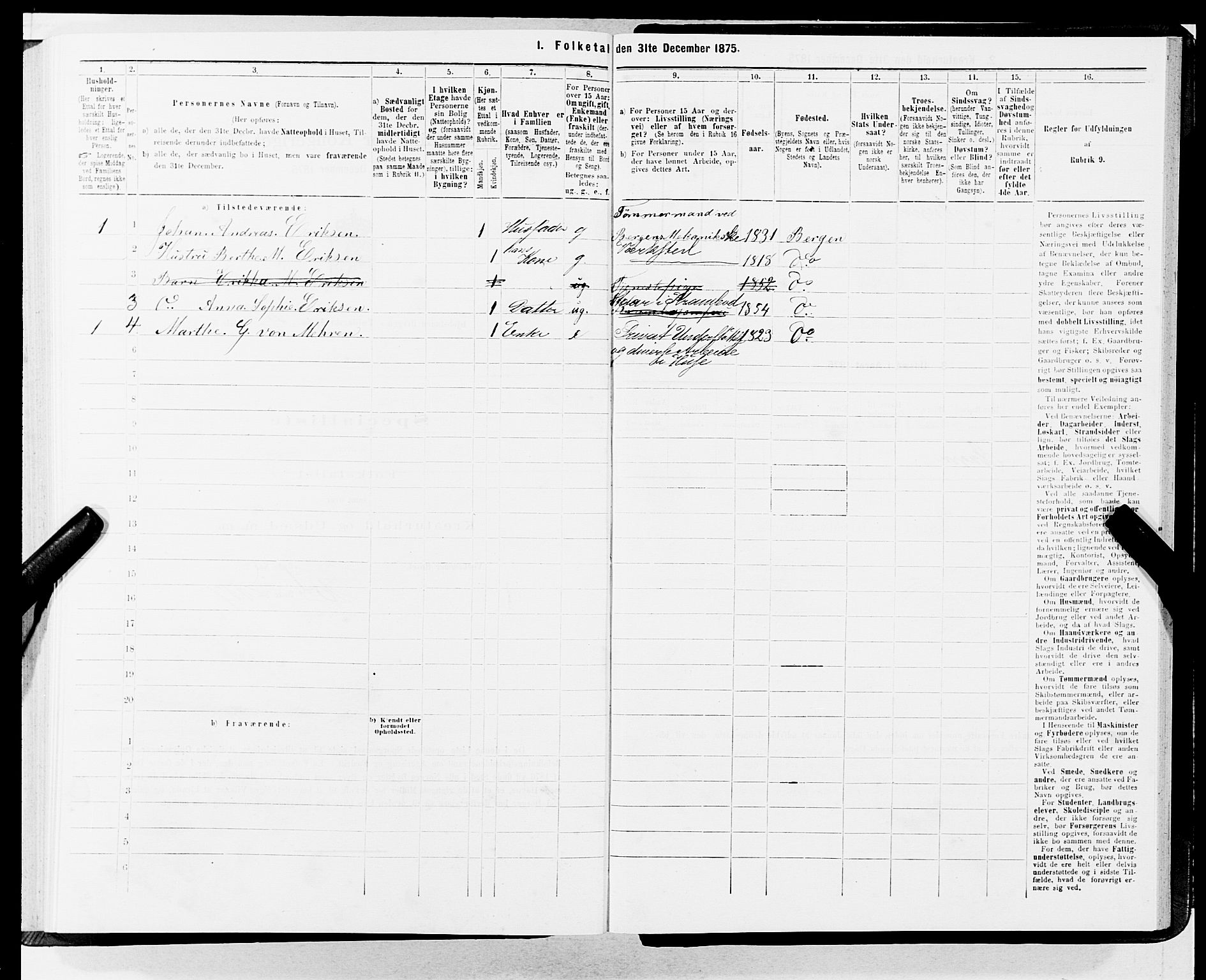 SAB, 1875 census for 1301 Bergen, 1875, p. 2181