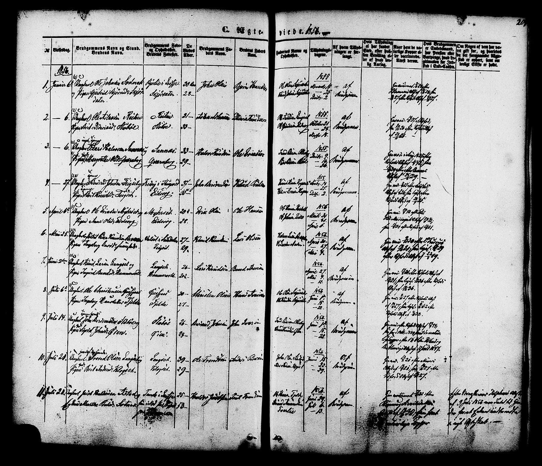 Ministerialprotokoller, klokkerbøker og fødselsregistre - Møre og Romsdal, SAT/A-1454/551/L0625: Parish register (official) no. 551A05, 1846-1879, p. 207