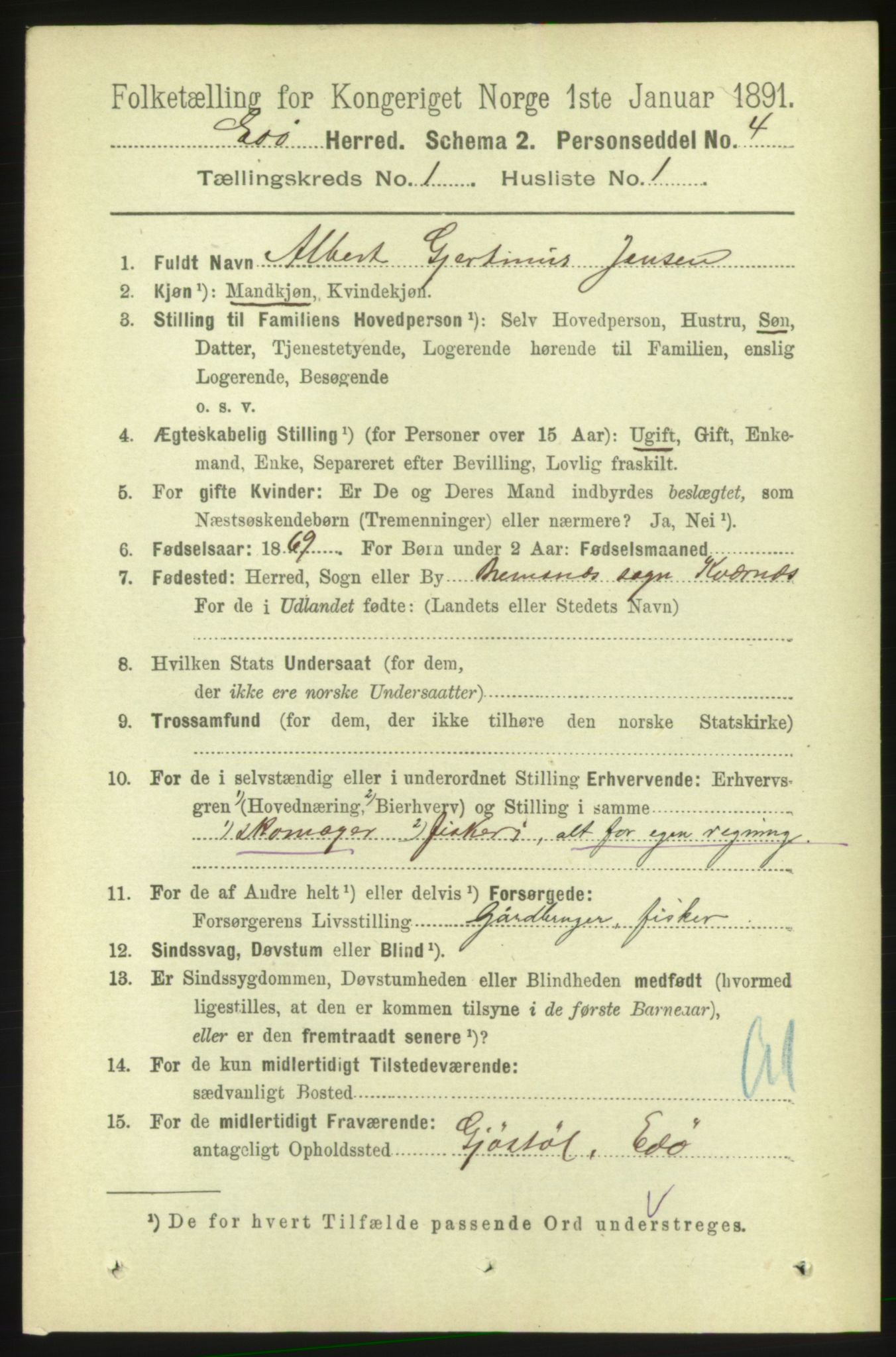 RA, 1891 census for 1573 Edøy, 1891, p. 75