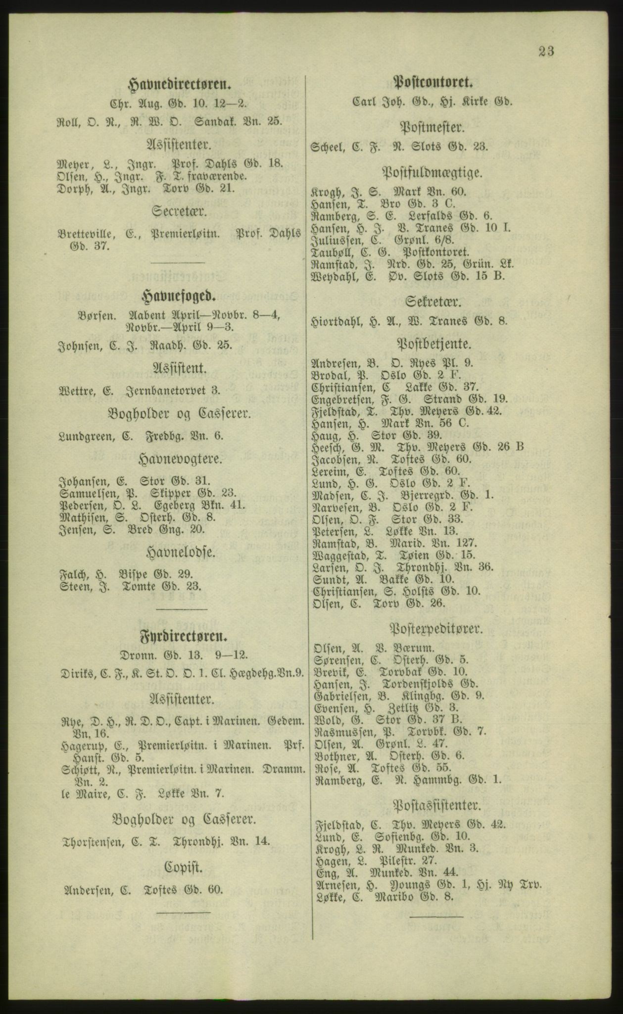 Kristiania/Oslo adressebok, PUBL/-, 1881, p. 23