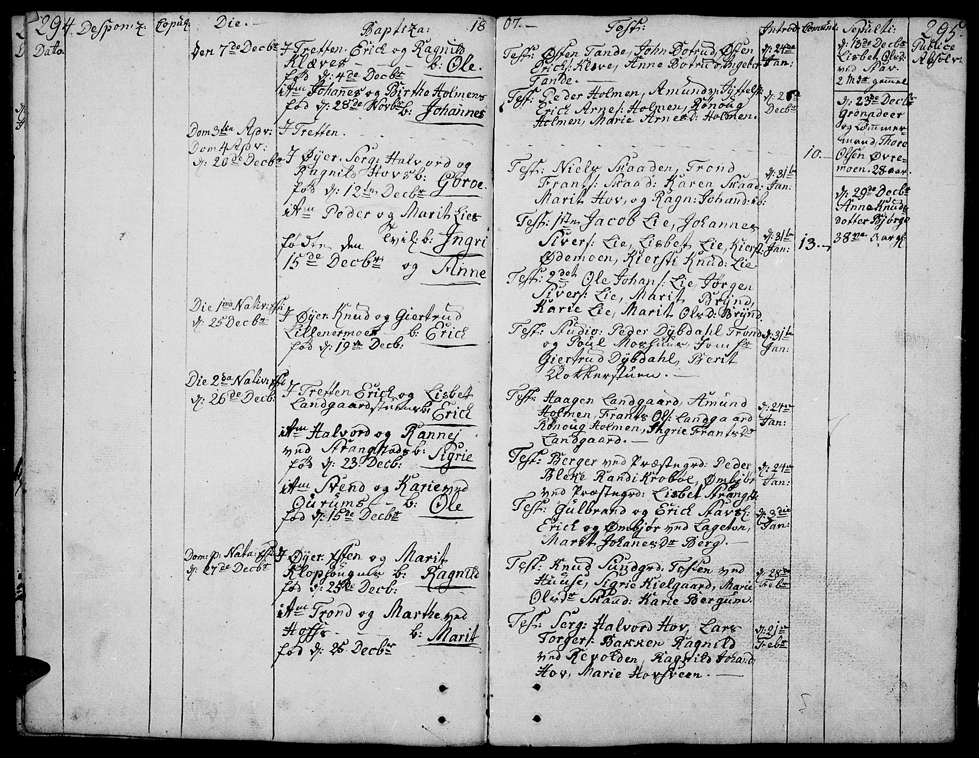 Øyer prestekontor, SAH/PREST-084/H/Ha/Haa/L0003: Parish register (official) no. 3, 1784-1824, p. 294-295