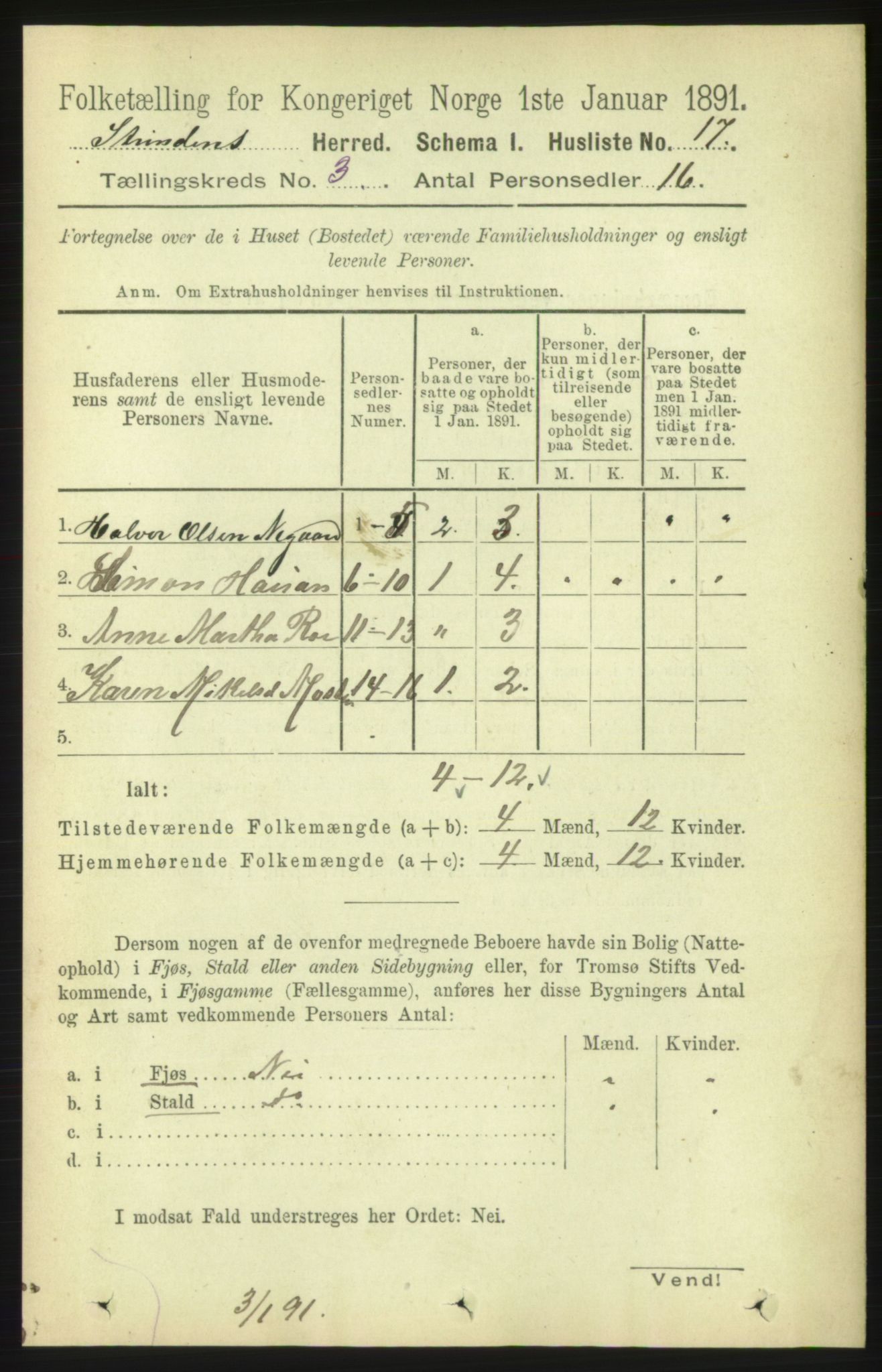 RA, 1891 census for 1660 Strinda, 1891, p. 1929