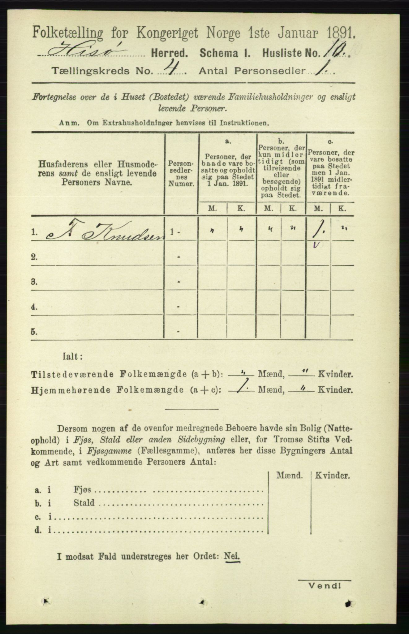 RA, 1891 census for 0922 Hisøy, 1891, p. 3239