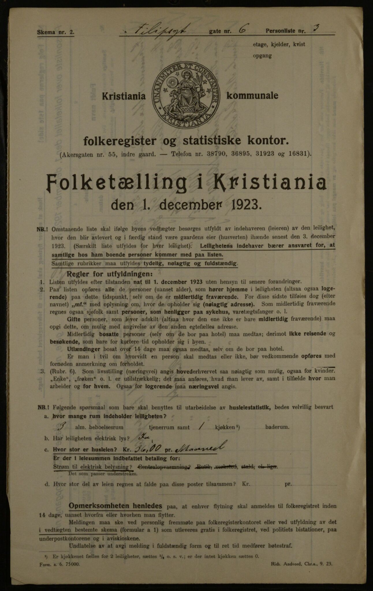 OBA, Municipal Census 1923 for Kristiania, 1923, p. 27344