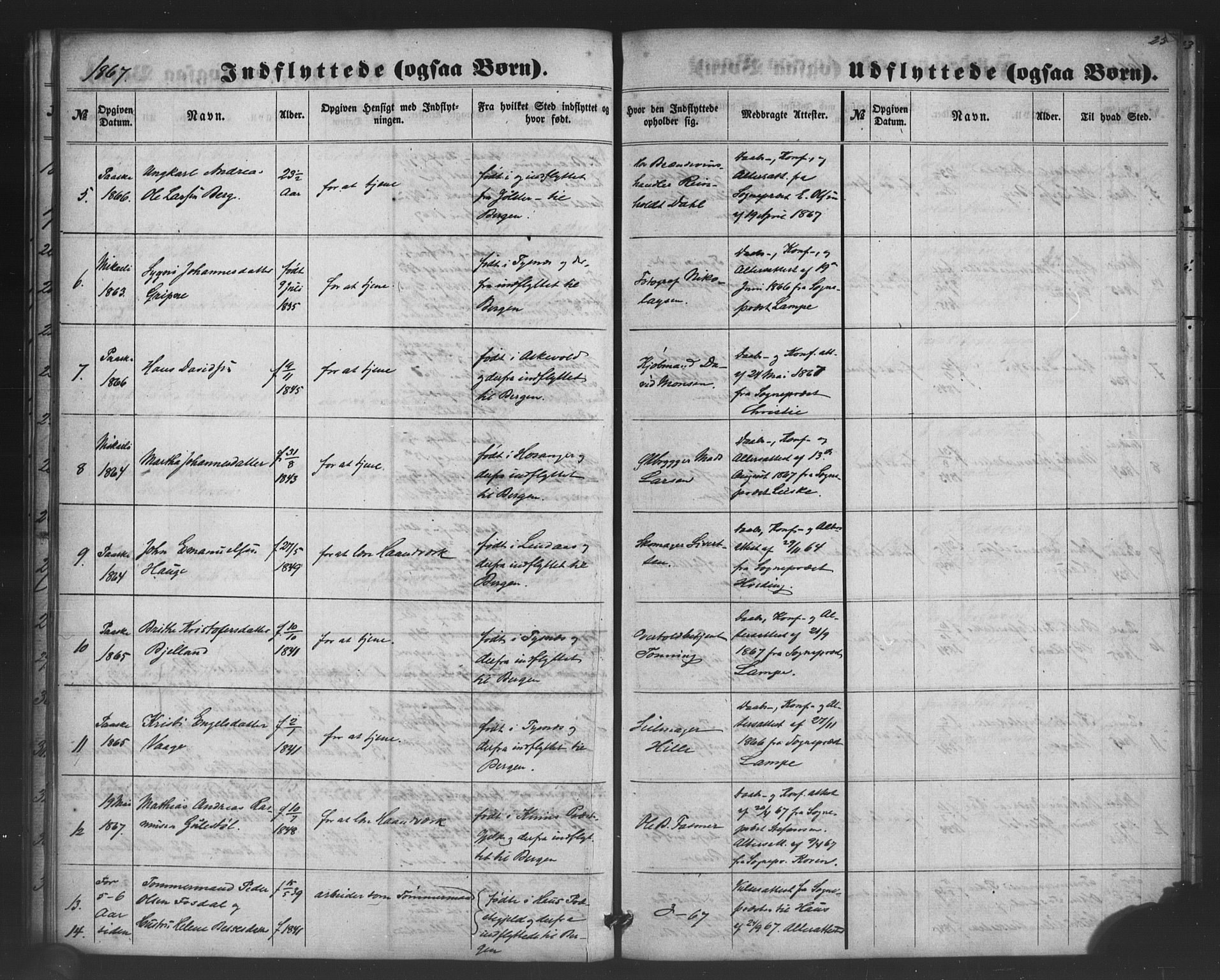 Nykirken Sokneprestembete, SAB/A-77101/H/Haa/L0050: Parish register (official) no. G 2, 1858-1879, p. 25