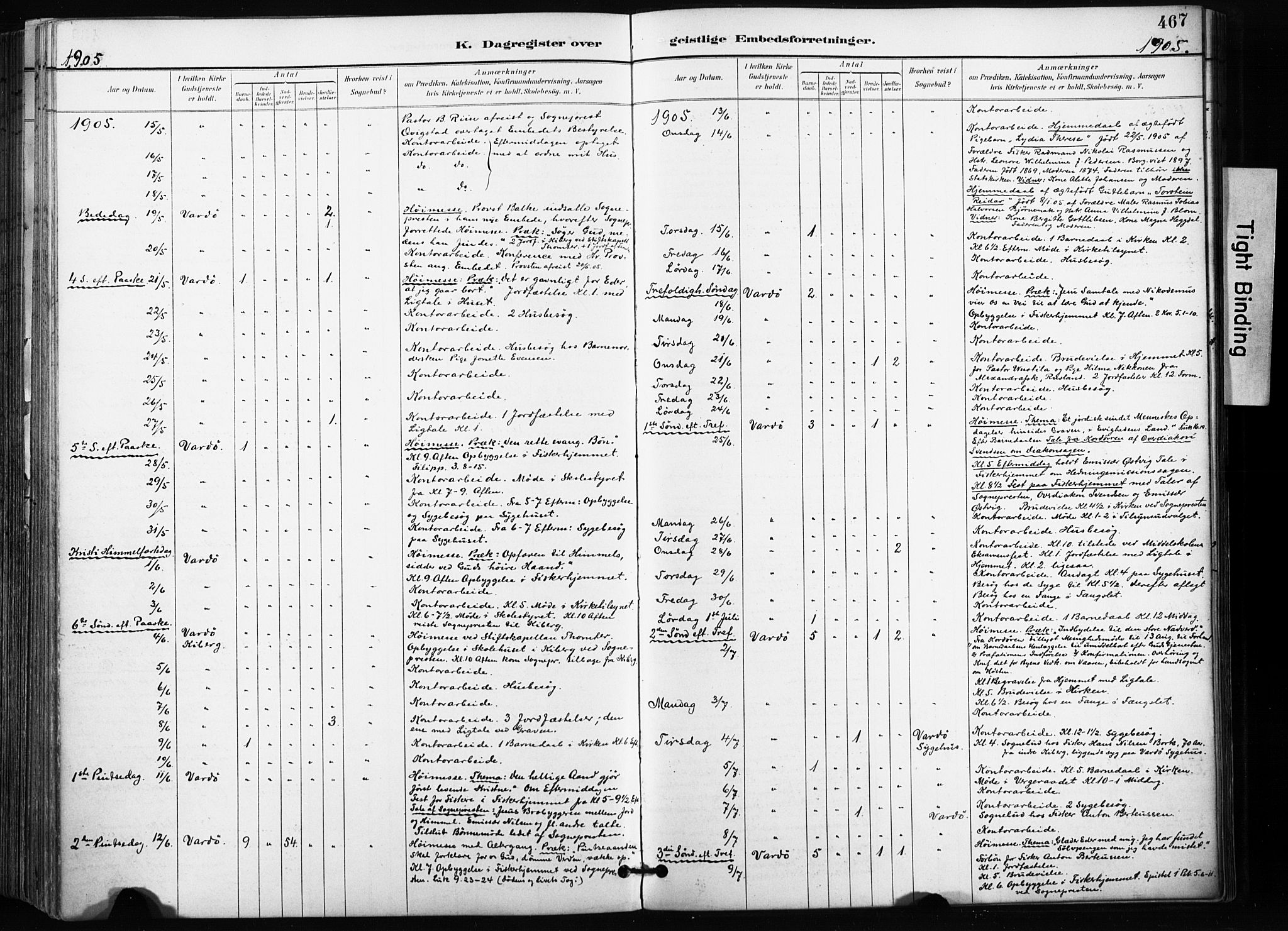 Vardø sokneprestkontor, AV/SATØ-S-1332/H/Ha/L0010kirke: Parish register (official) no. 10, 1895-1907, p. 467