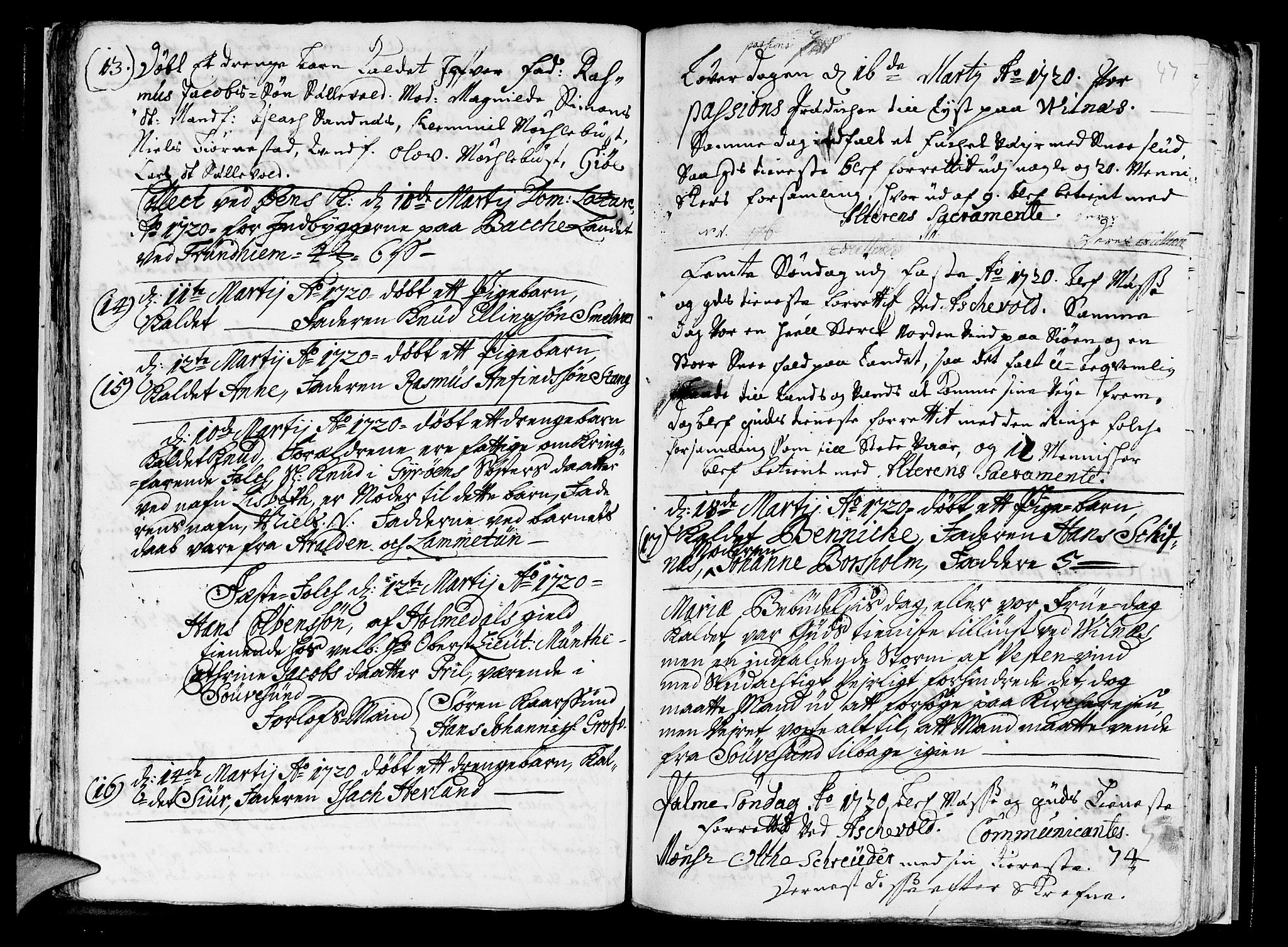 Askvoll sokneprestembete, AV/SAB-A-79501/H/Haa/Haaa/L0004: Parish register (official) no. A 4, 1718-1722, p. 47