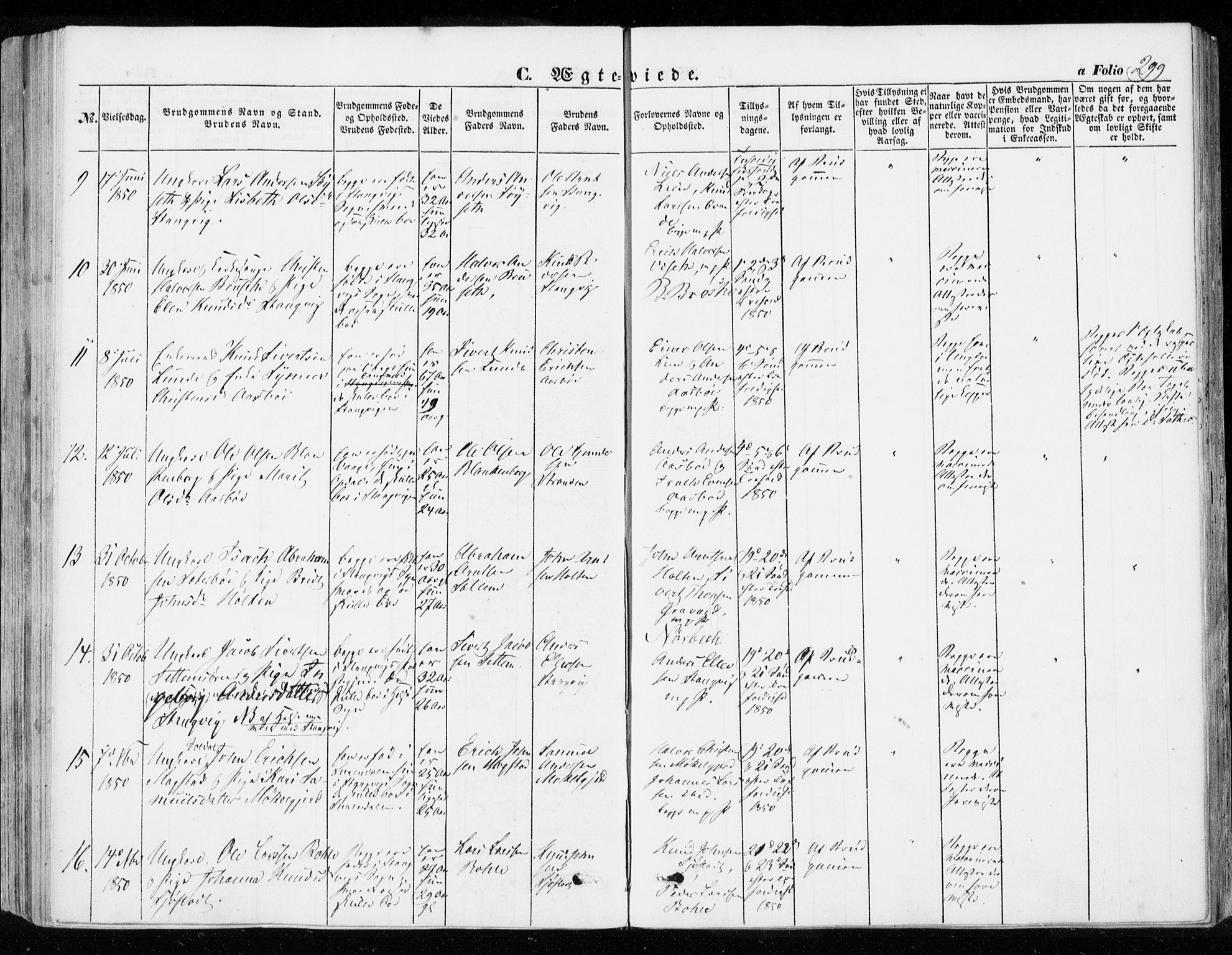 Ministerialprotokoller, klokkerbøker og fødselsregistre - Møre og Romsdal, SAT/A-1454/592/L1026: Parish register (official) no. 592A04, 1849-1867, p. 299