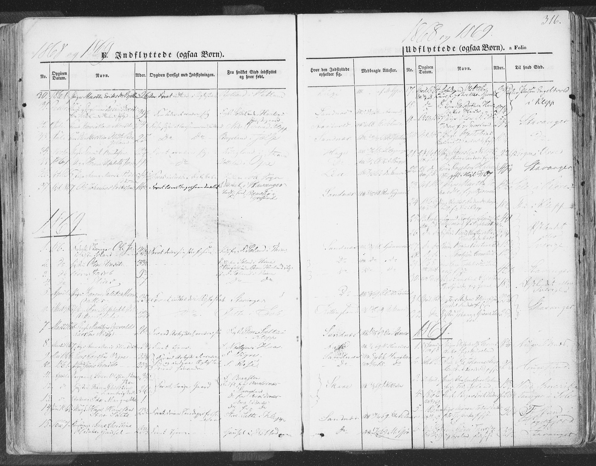 Høyland sokneprestkontor, SAST/A-101799/001/30BA/L0009: Parish register (official) no. A 9.2, 1857-1877, p. 316