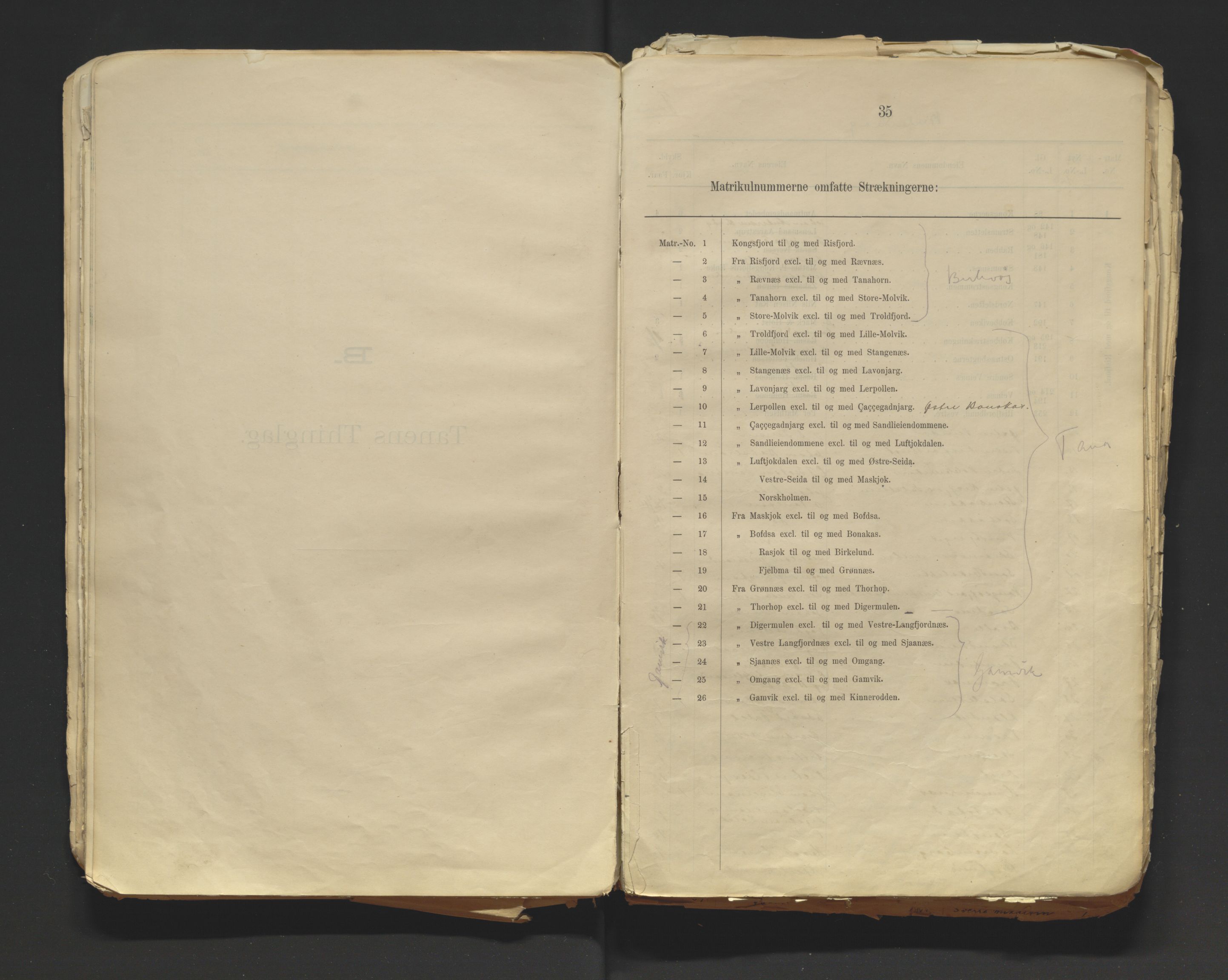 Tana fogderi/sorenskriveri, AV/SATØ-S-0058/I/Ip/L0254/0001: -- / Annet om tinglysing. Matrikkel, Tana sorenskriveri., 1884, p. 34-35