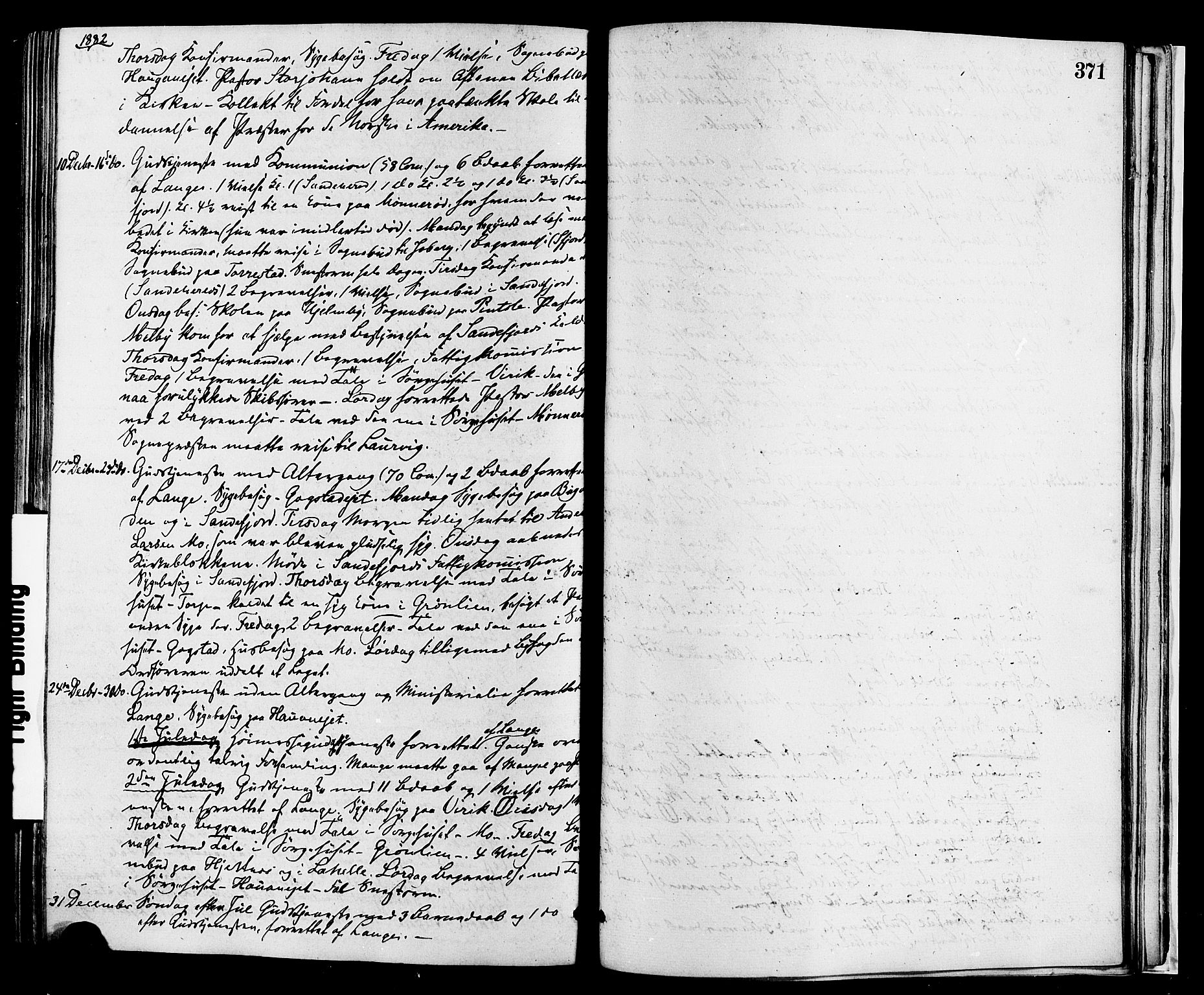 Sandar kirkebøker, AV/SAKO-A-243/F/Fa/L0011: Parish register (official) no. 11, 1872-1882, p. 371